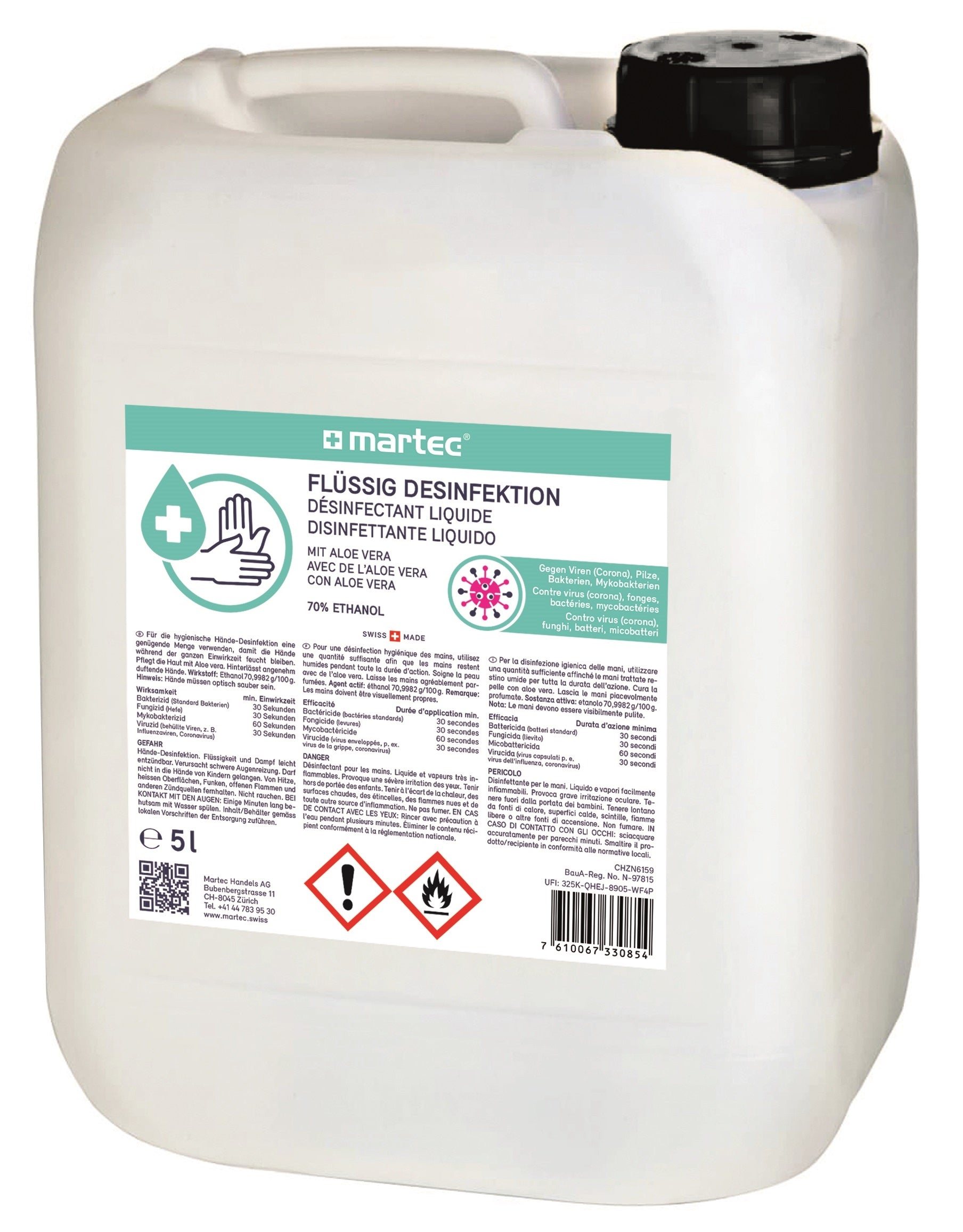 MARTEC Désinfectant 5lt 33085 Liquide, Aloe-Vera