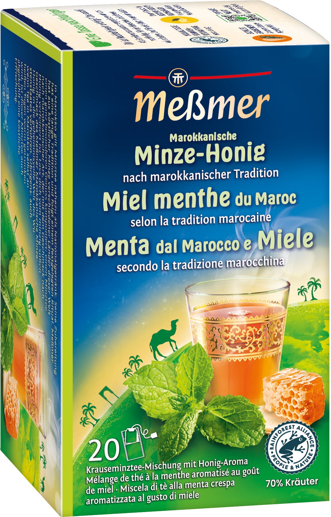 MESSMER Mint-miel marocain 10581801 Sachets 2g, 20 pcs.