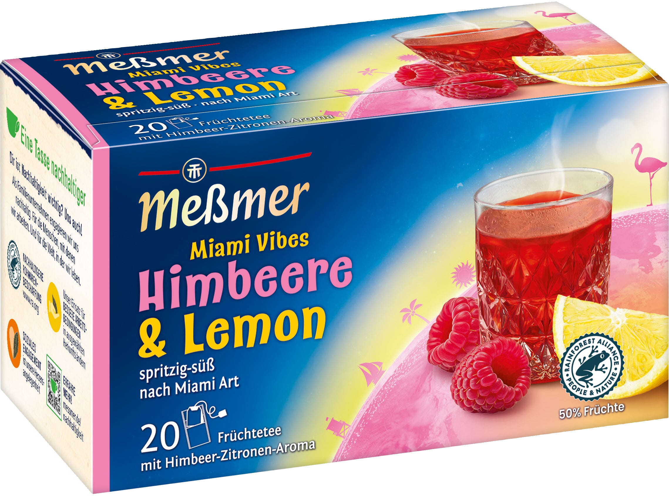 MESSMER Miami Vibes Framboise-citron 10703800 Sachets 2.5g, 20 pcs.