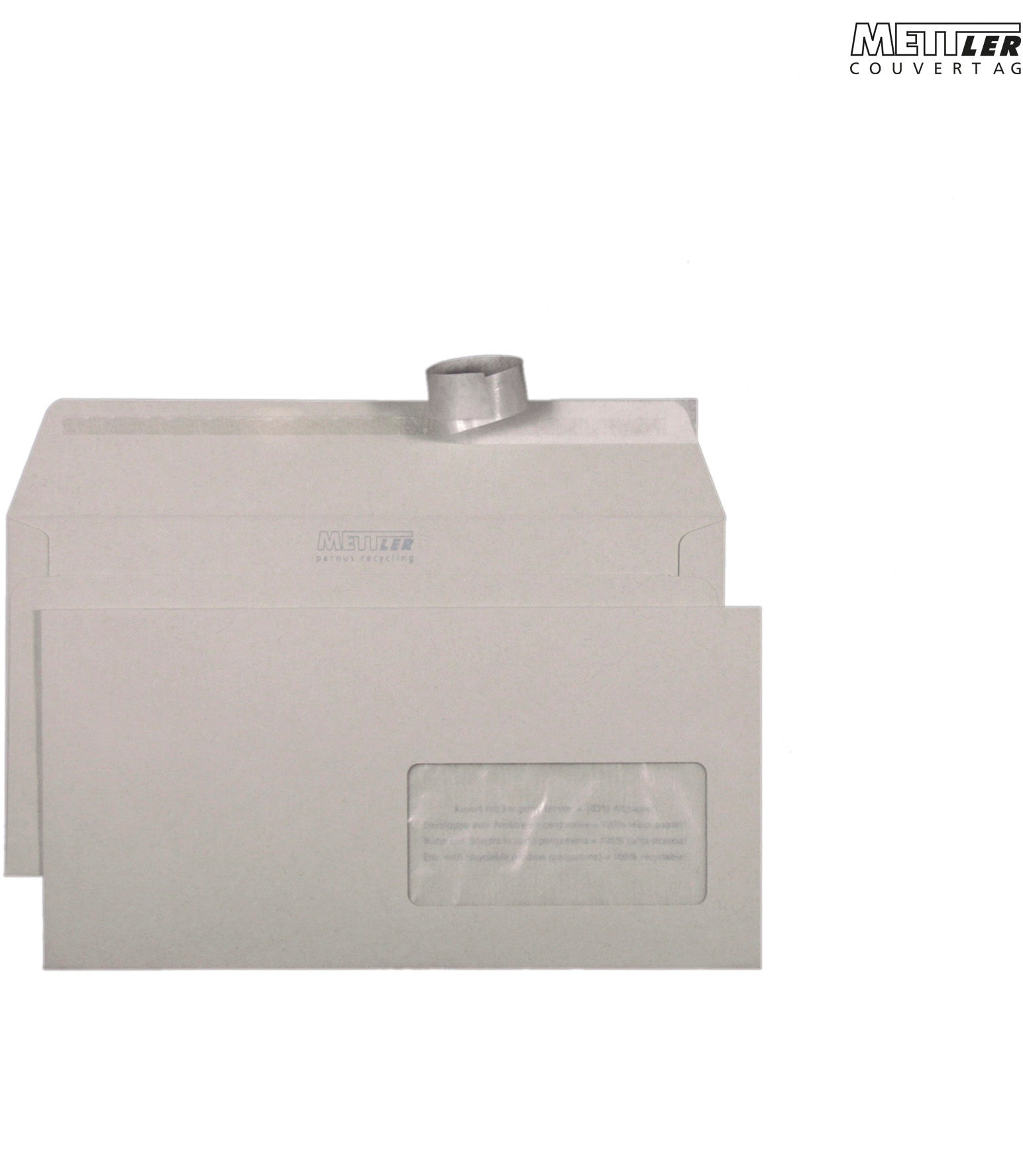 METTLER Enveloppe fenêtre droite C5/6 7044 100g, recyclé 500 pcs.