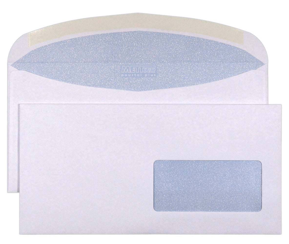 METTLER Enveloppe fenêtre droite C5/6 7074 100g, ultra blanc 500 pcs.