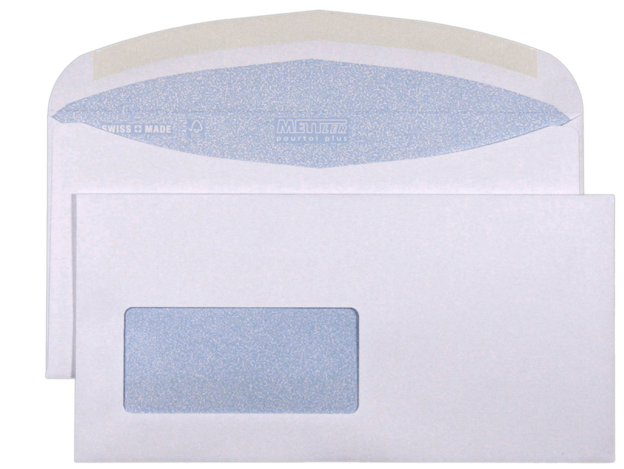 METTLER Enveloppe fenêtre gauche C5/6 7075 100g, ultra blanc 500 pcs.
