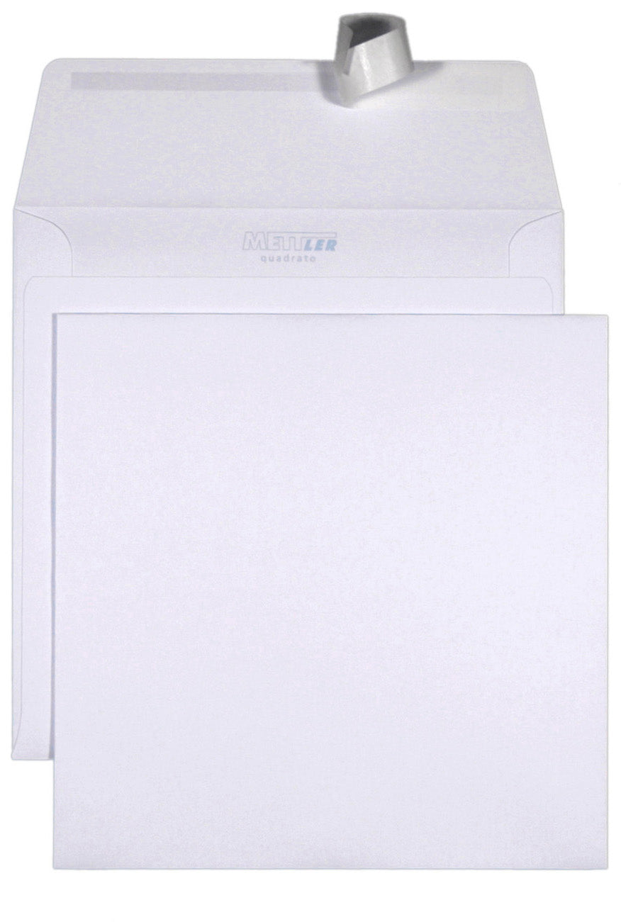 METTLER Enveloppe s. fenêtre 165x165mm 8066-165-165 120g, ultra blanc 500 pcs.