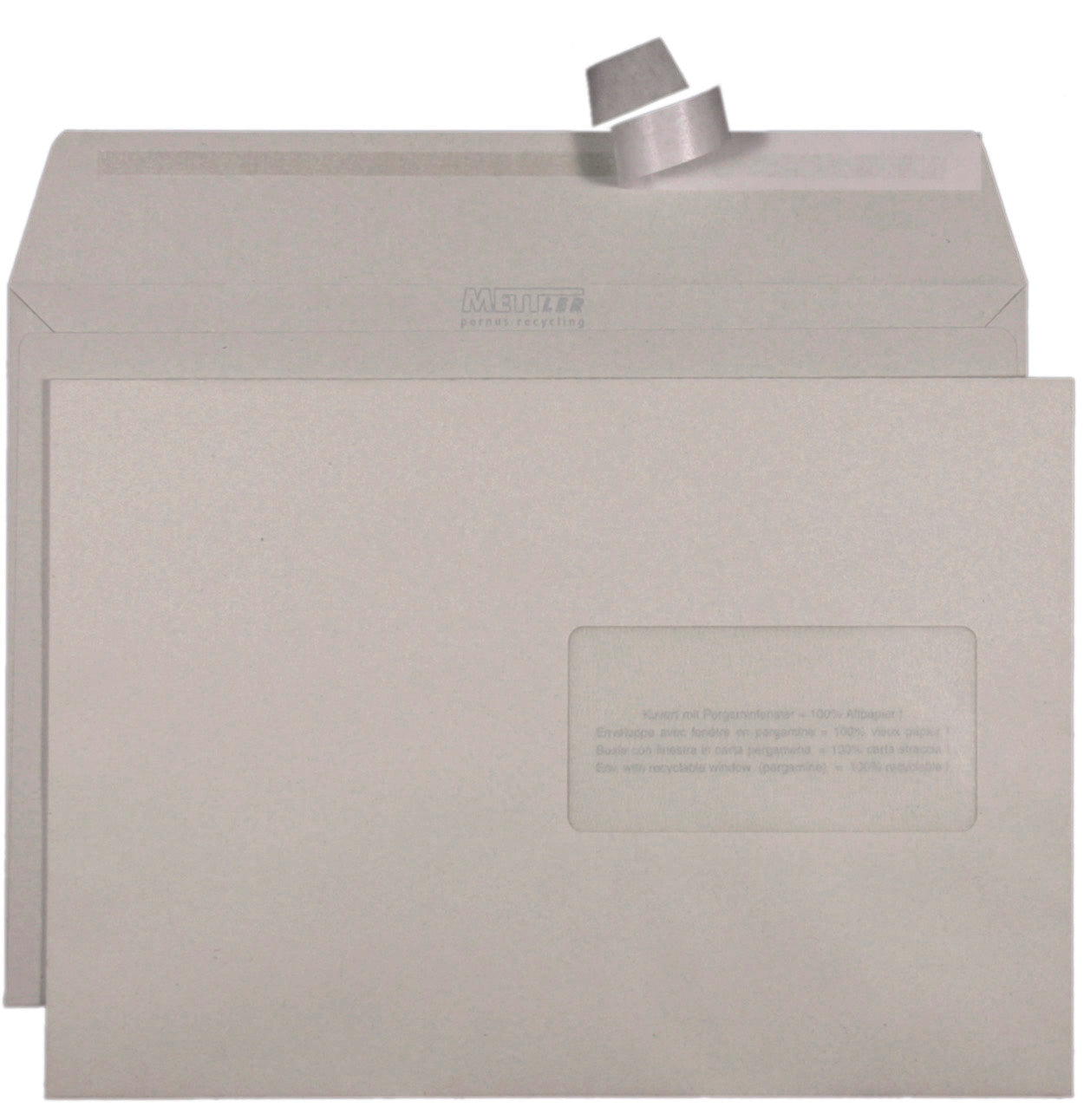 METTLER Enveloppe fenêtre droite B5 8094-1R 100g, recyclé 500 pcs.