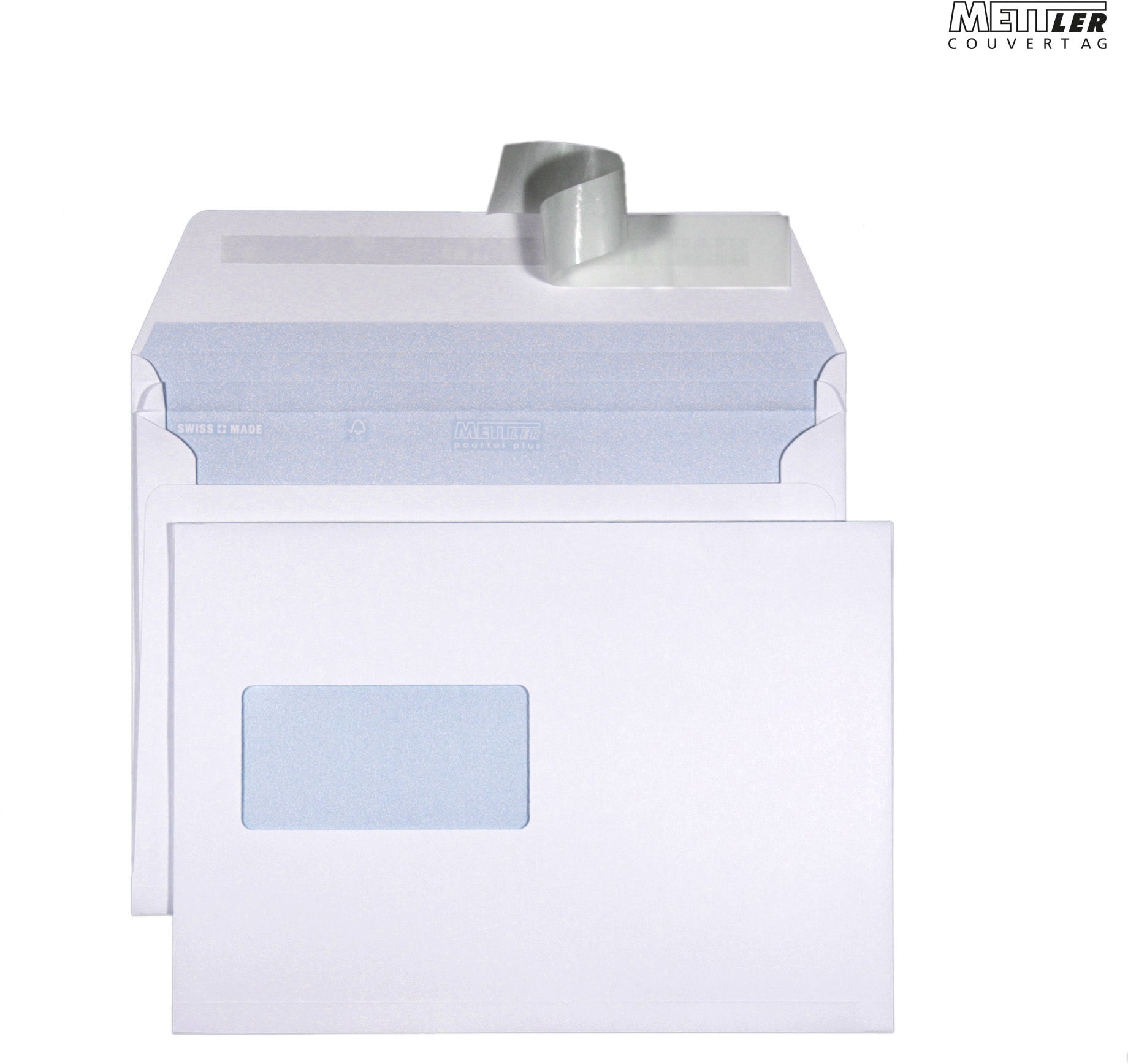 METTLER Enveloppe fenêtre gauche B5 8097-FL 120g, ultra blanc 250 pcs.