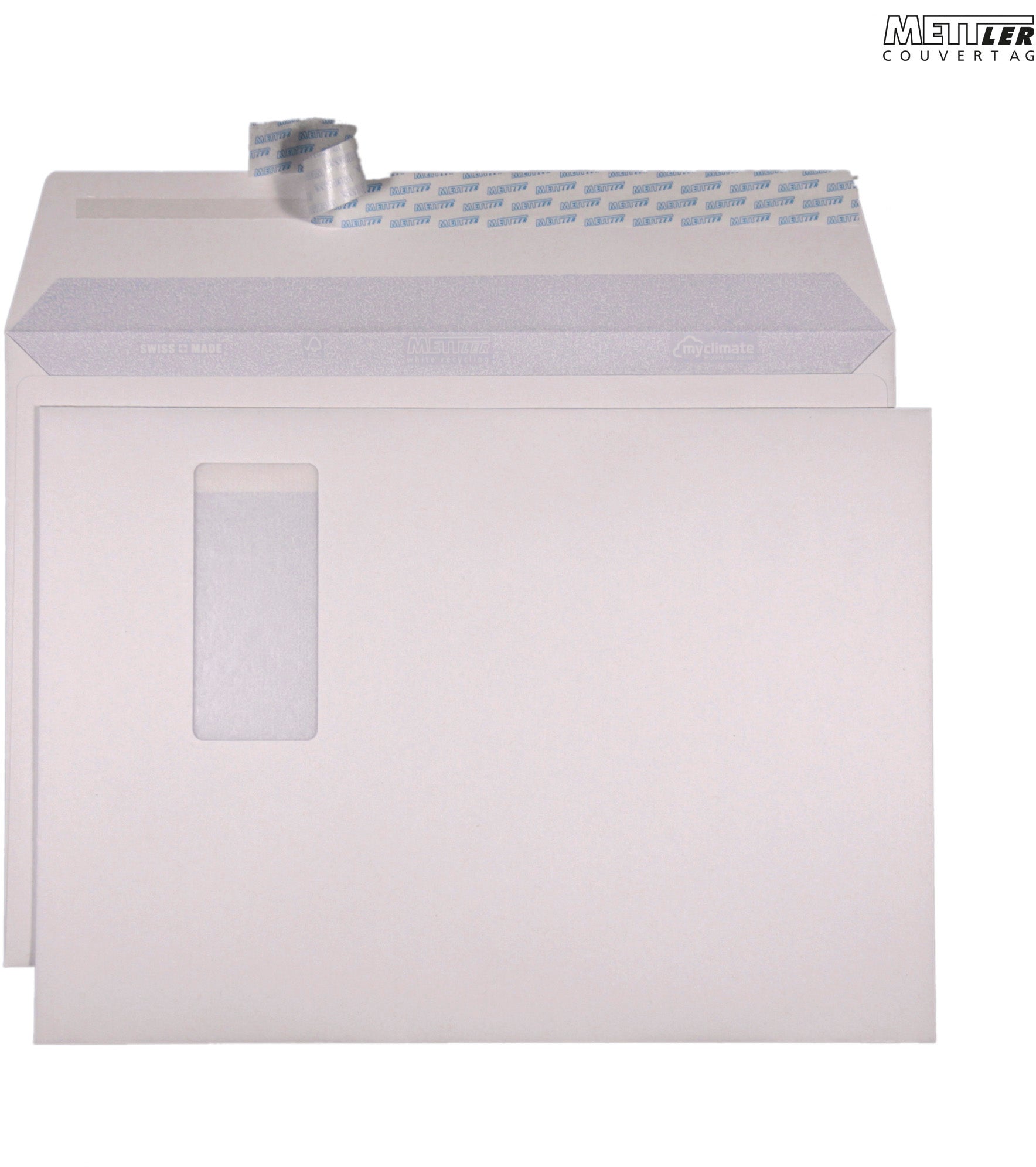 METTLER Enveloppe fenêtre droite C4 9244 120g, recyclé blanc 250 pcs.