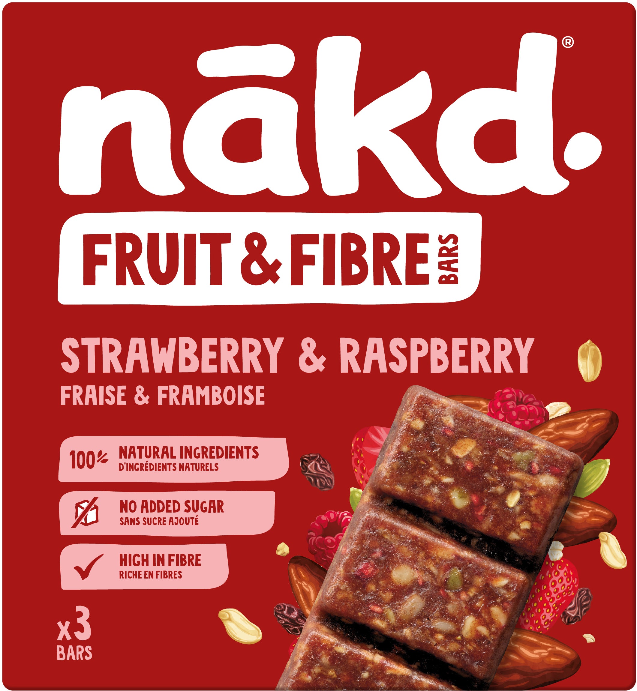 NAKD Strawberry-Raspberry 2515 44g, 3 pcs.