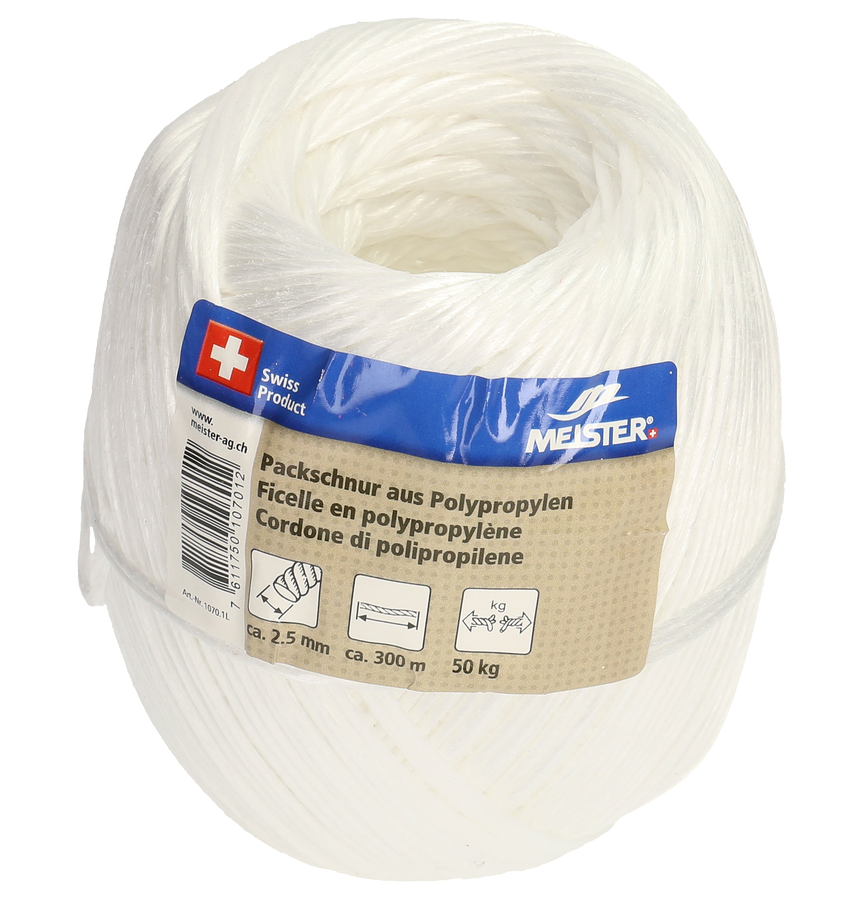 NEUTRAL Ficelle d'emballage PP 10.23.004.00.526 blanc 2.5mm/300m