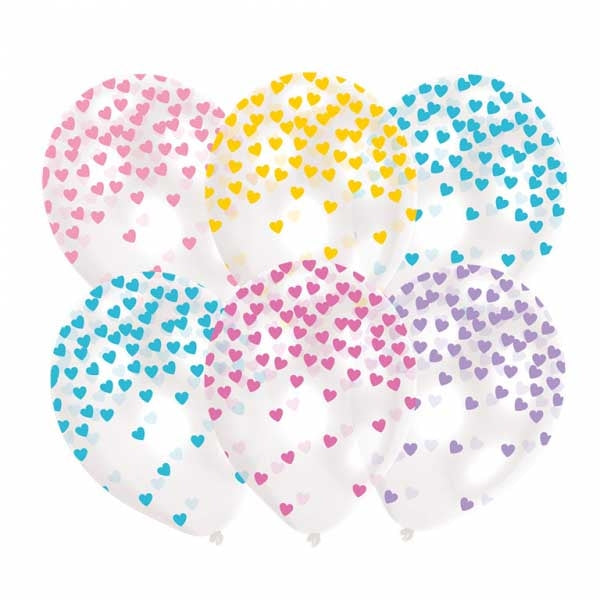 NEUTRAL Latex Balloons Confetti 6 pcs. 9903273 pastel 27.5cm