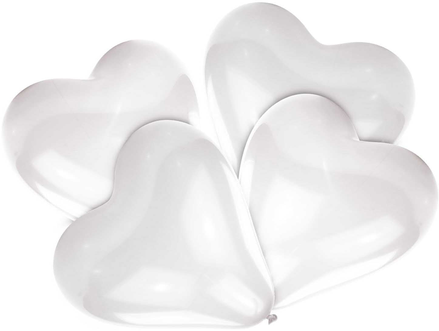 NEUTRAL Latex Balloons Heart 5 pcs. 9904032 blanc 30.4cm