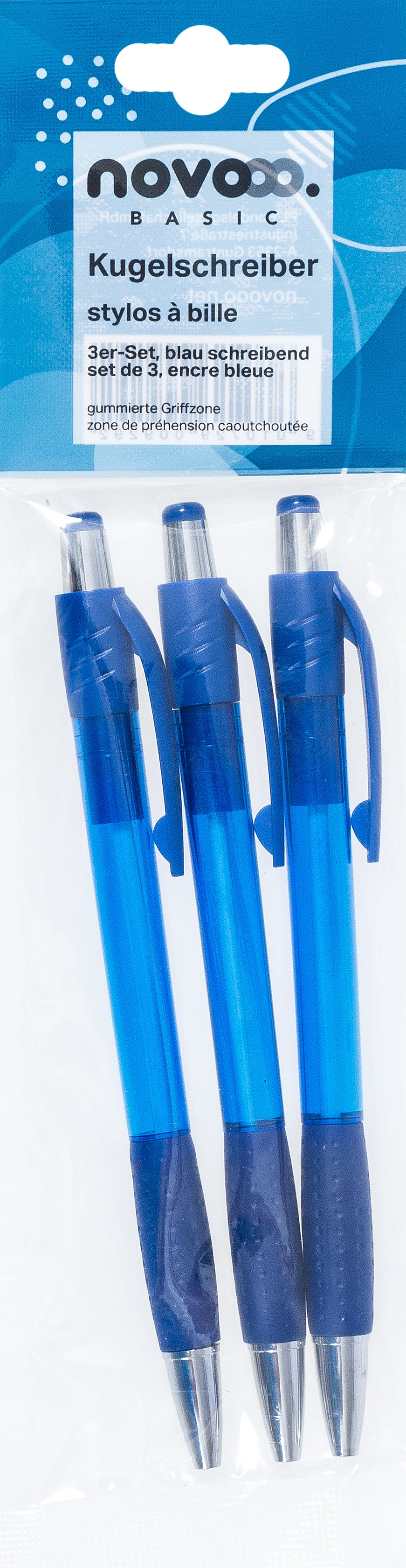 NOVOOO Stylo à bille Set 320118 bleu 3 pièces