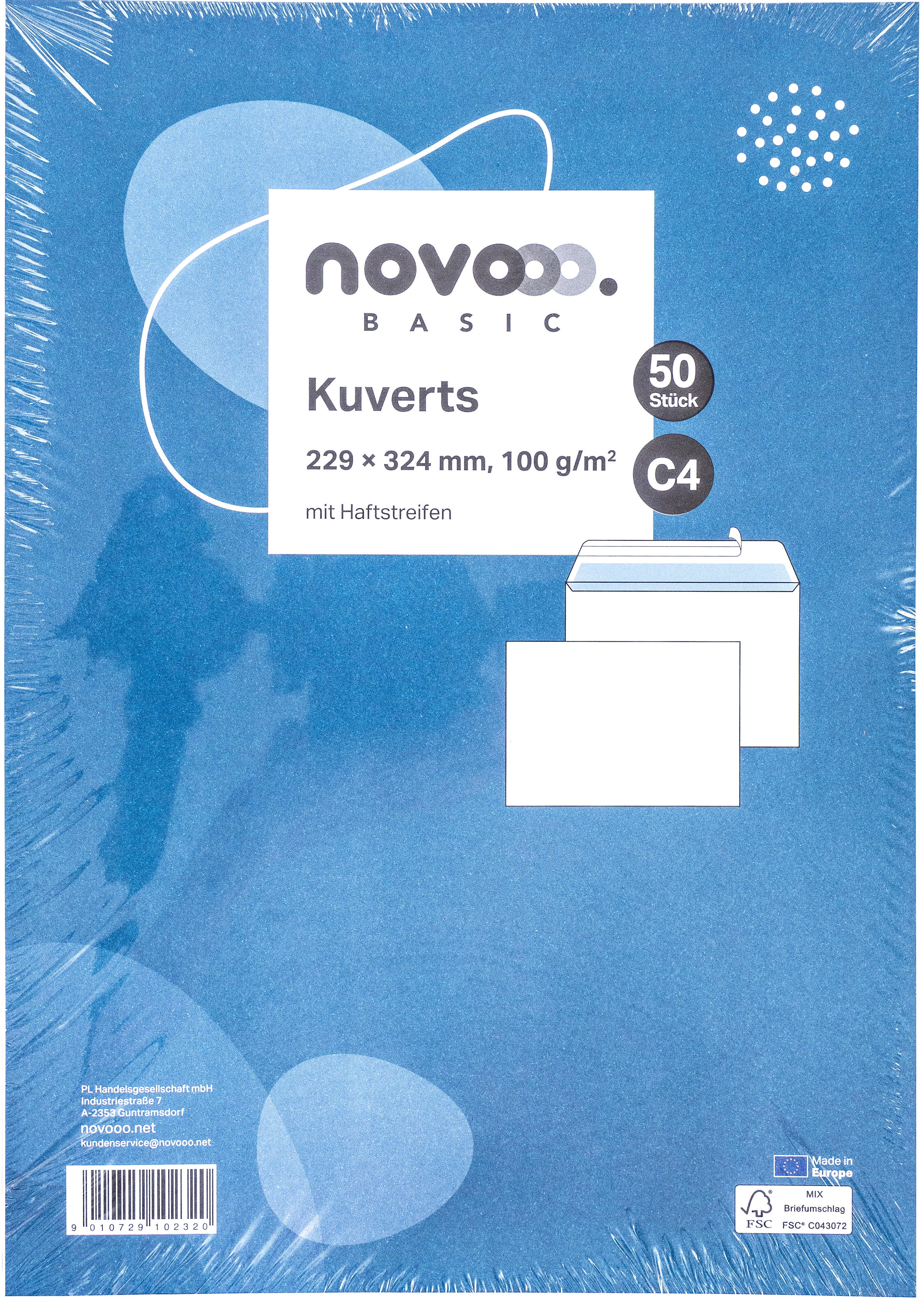 NOVOOO Enveloppe s/fenêtre C4 731512 100g, blanc 50 pièces