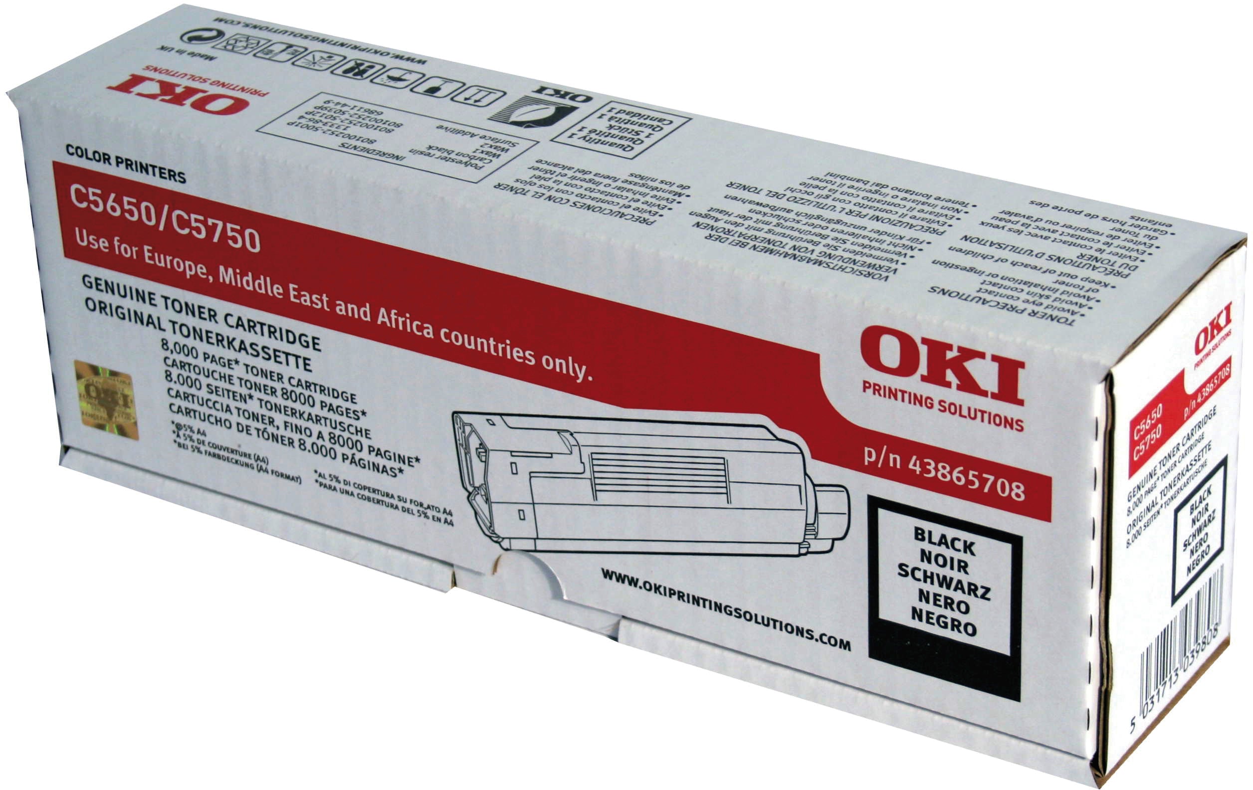 OKI Toner noir 43865708 C5650/5750 8000 pages