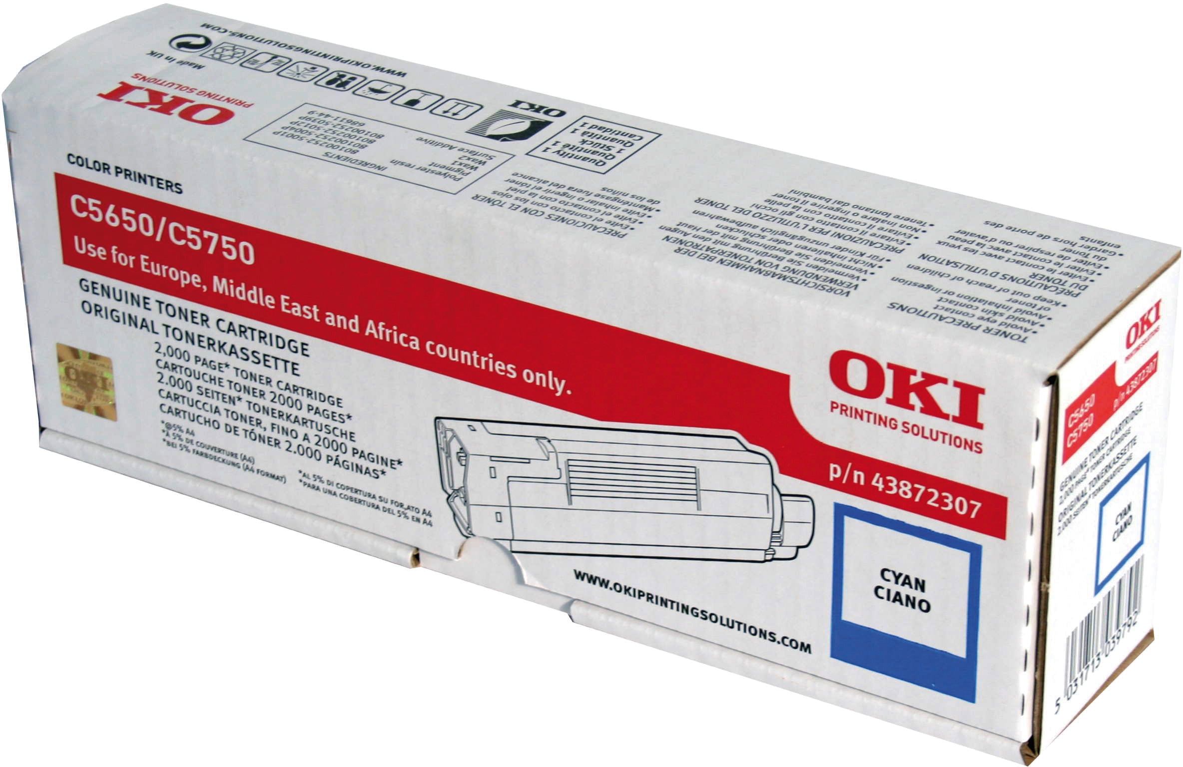 OKI Toner cyan 43872307 C5650/5750 2000 pages