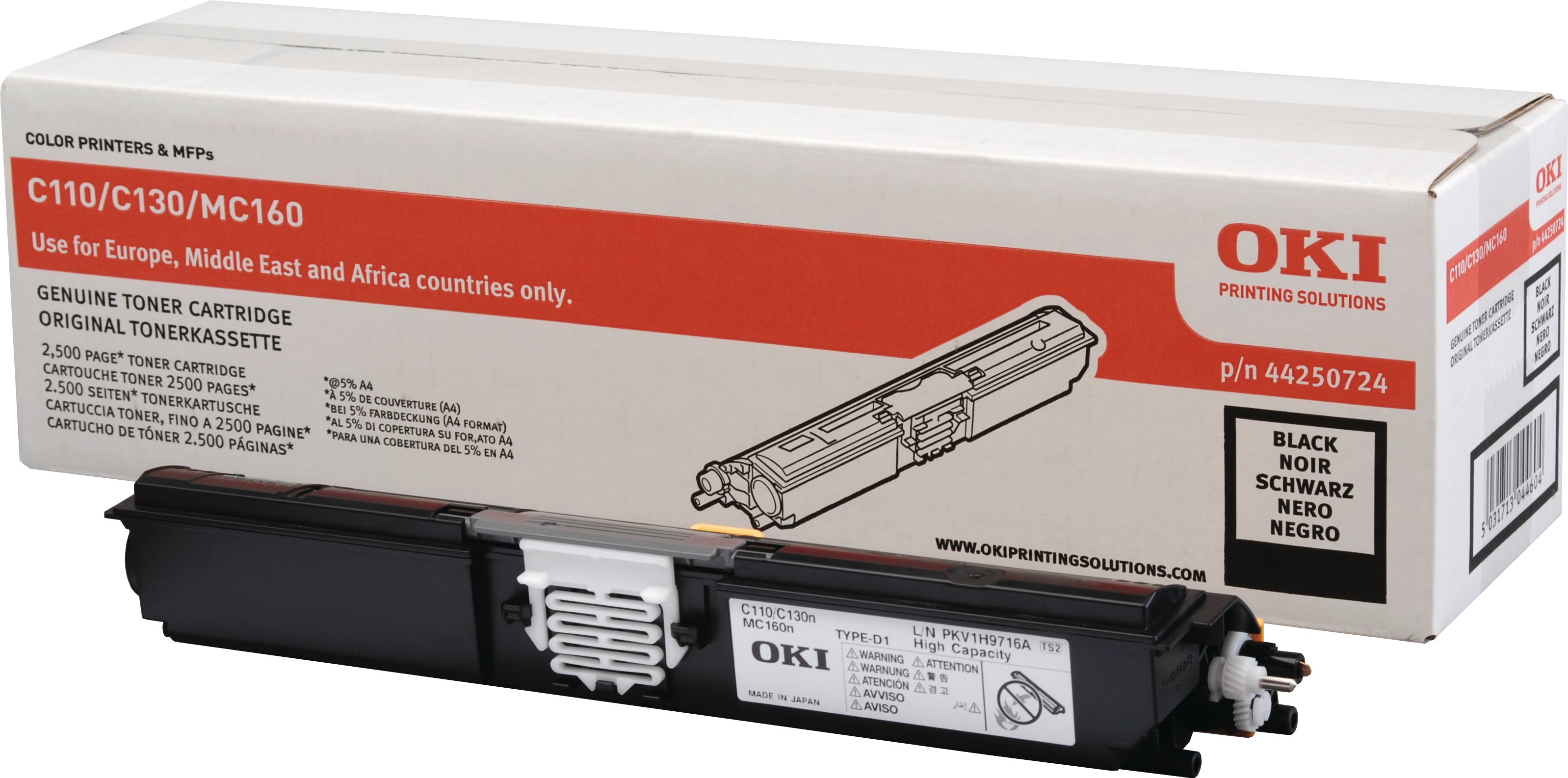 OKI Toner HY noir 44250724 C110/C130 2500 pages