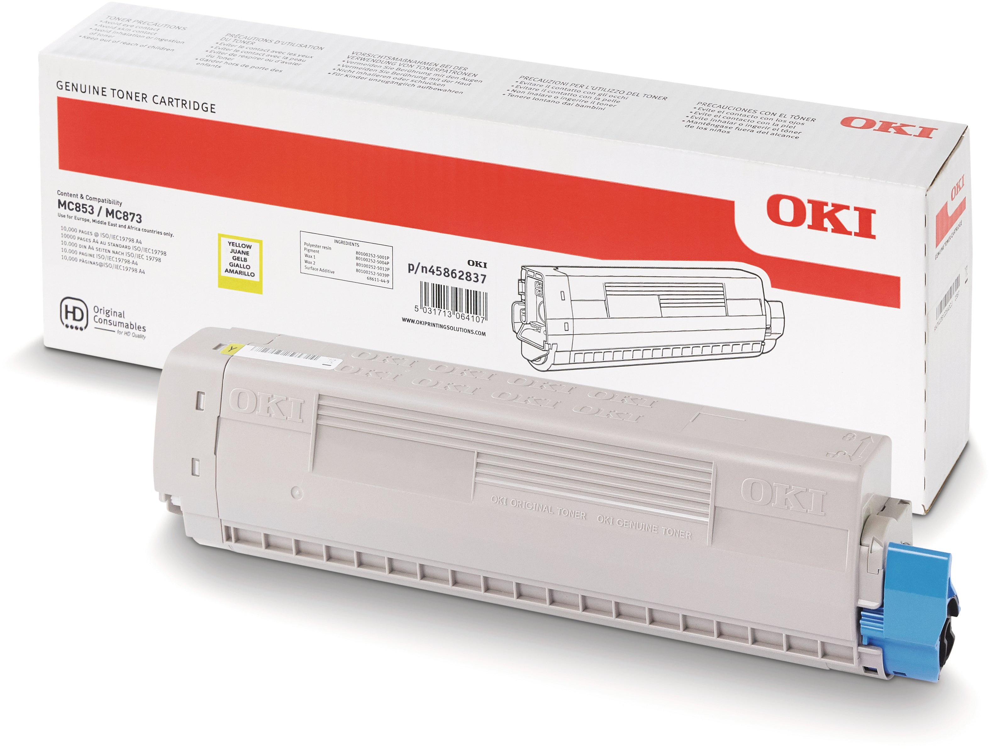 OKI Toner yellow 45862837 MC853/873 7300 pages