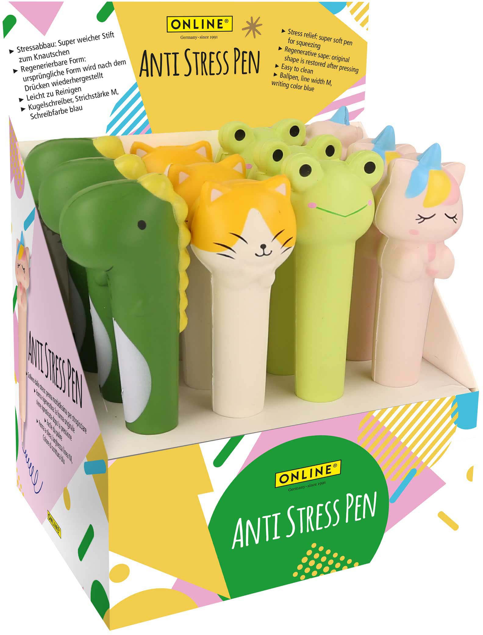 ONLINE Anti Stress Pen 21607/12 assorti 12 pièces