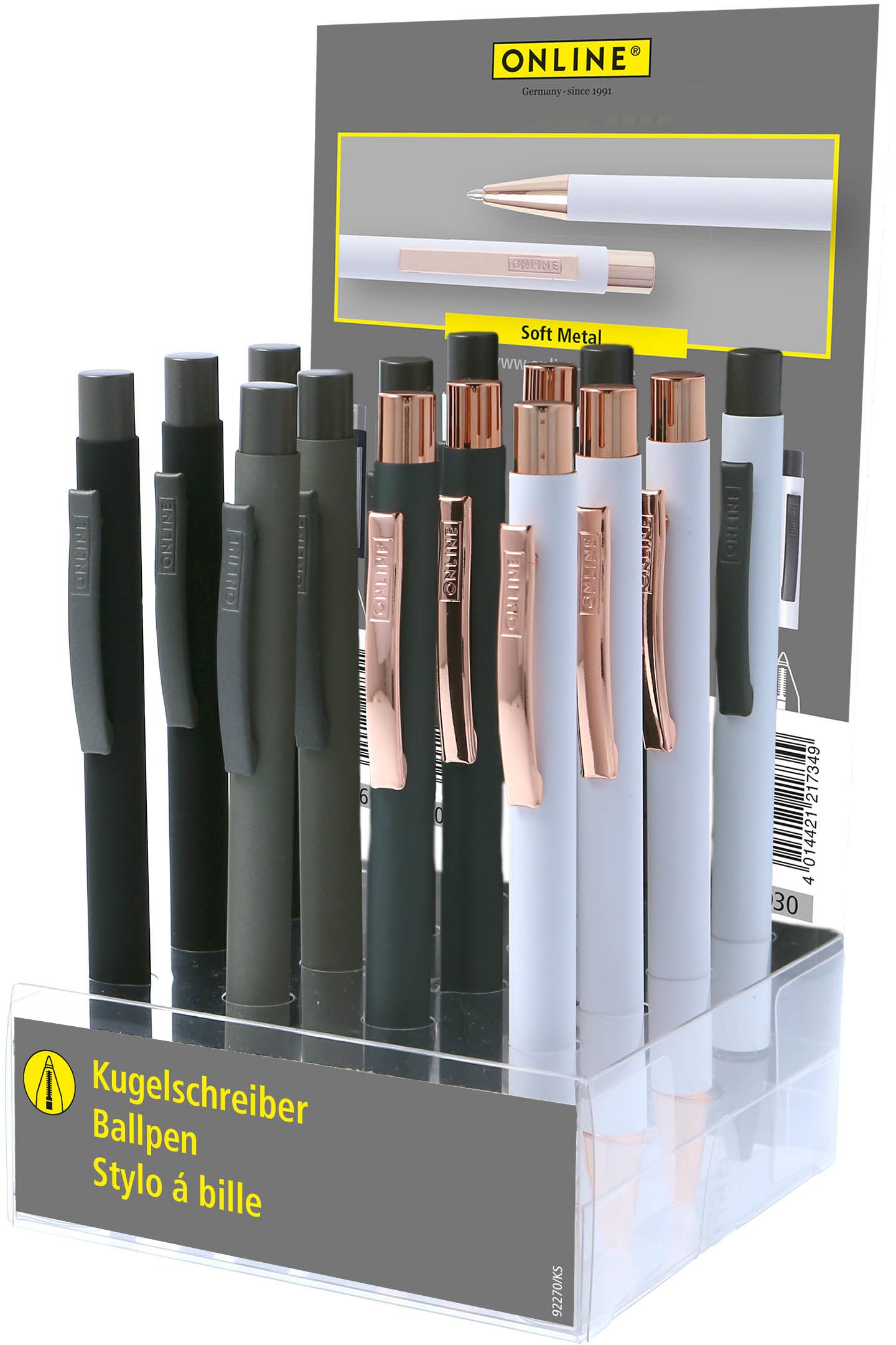 ONLINE Display Stylo à bille M 21735/15 Soft Metal 15 pcs.