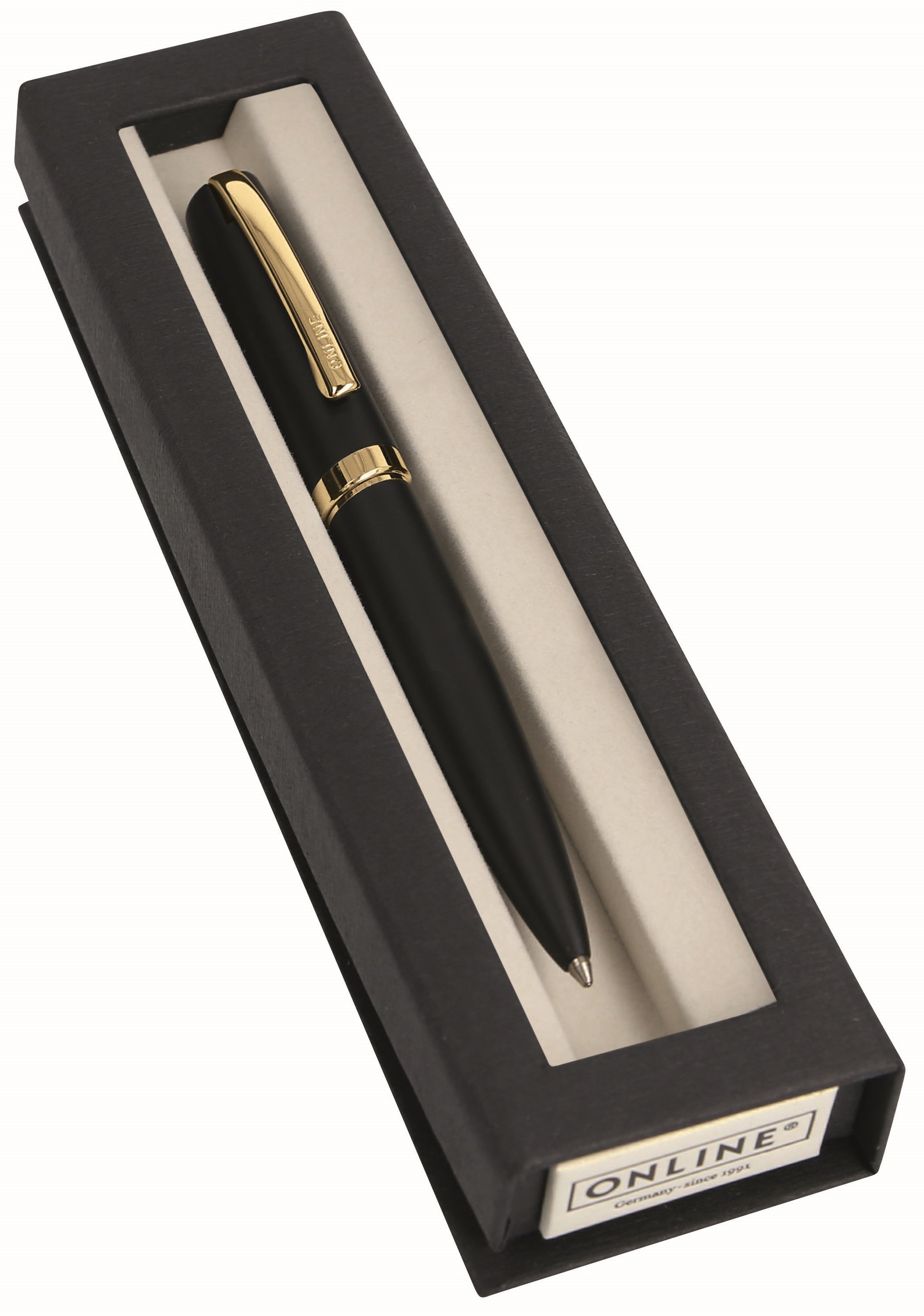 ONLINE Stylo à bille Eleganza 34596 black/gold, slimsy box