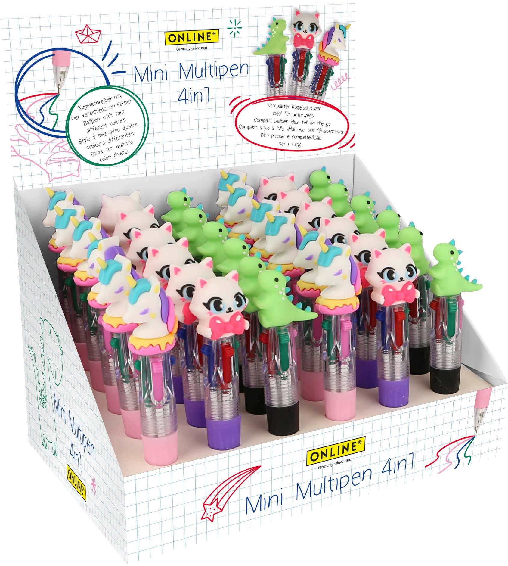 ONLINE Mini Multipen 4in1 0.7mm 82075 assorti 36 pièces