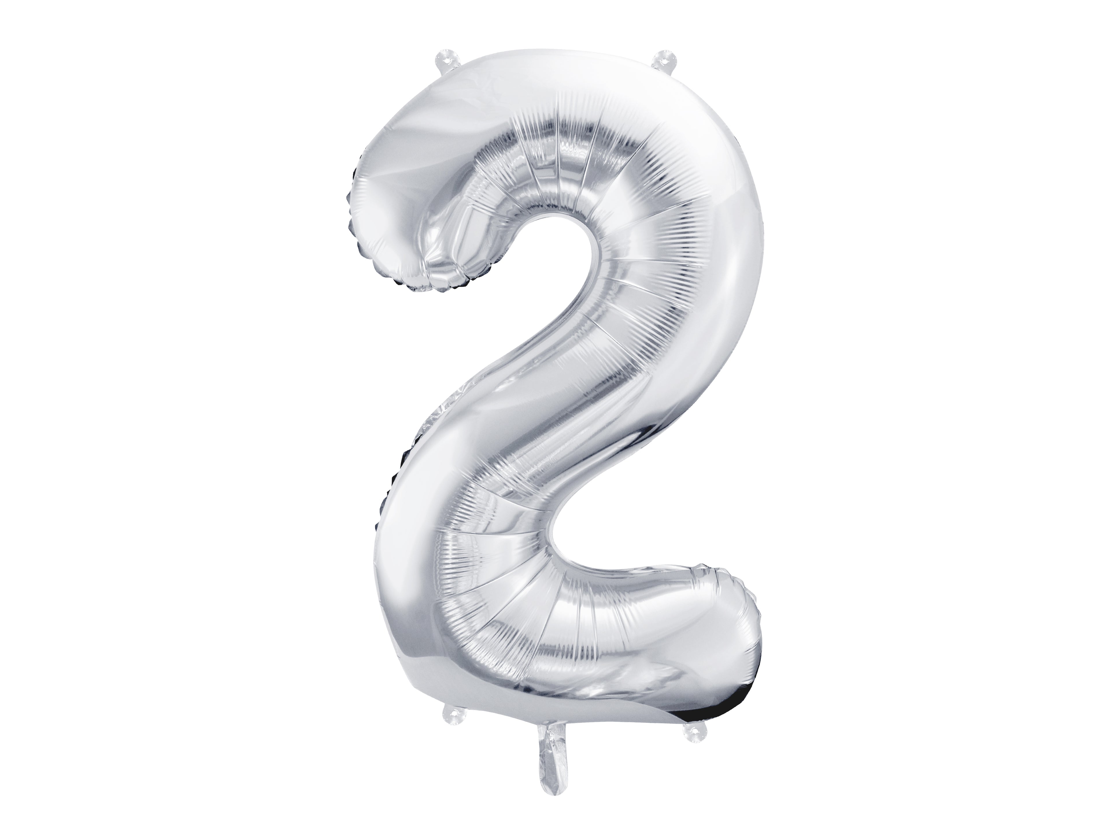 PARTYDECO Ballon en plastique no. 2 86cm FB1M-2-018 argent