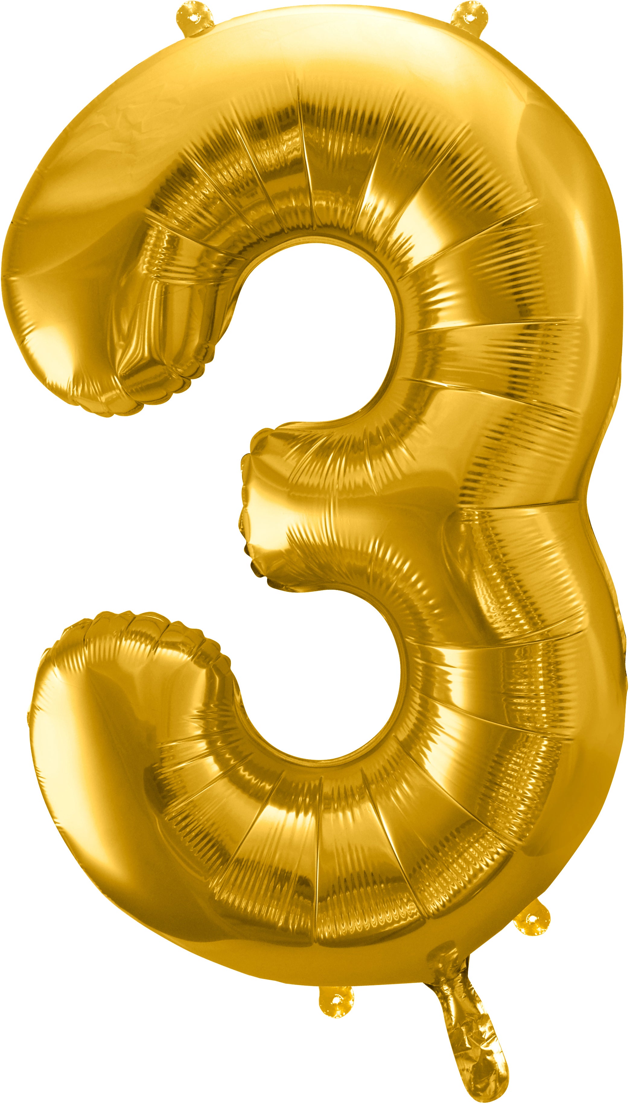 PARTYDECO Ballon en plastique no. 3 86cm FB1M-3-019 or