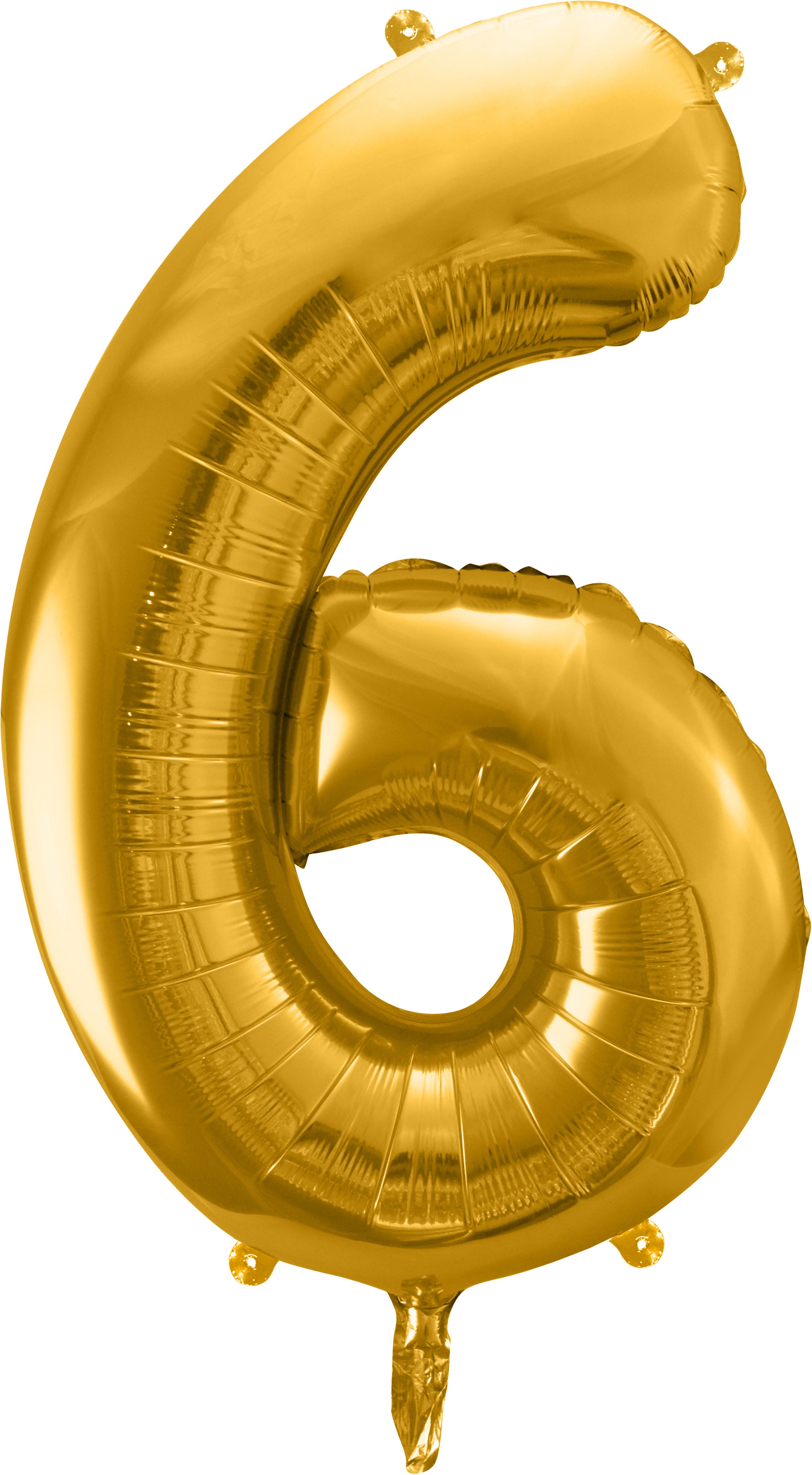 PARTYDECO Ballon en plastique no. 6 86cm FB1M-6-019 or