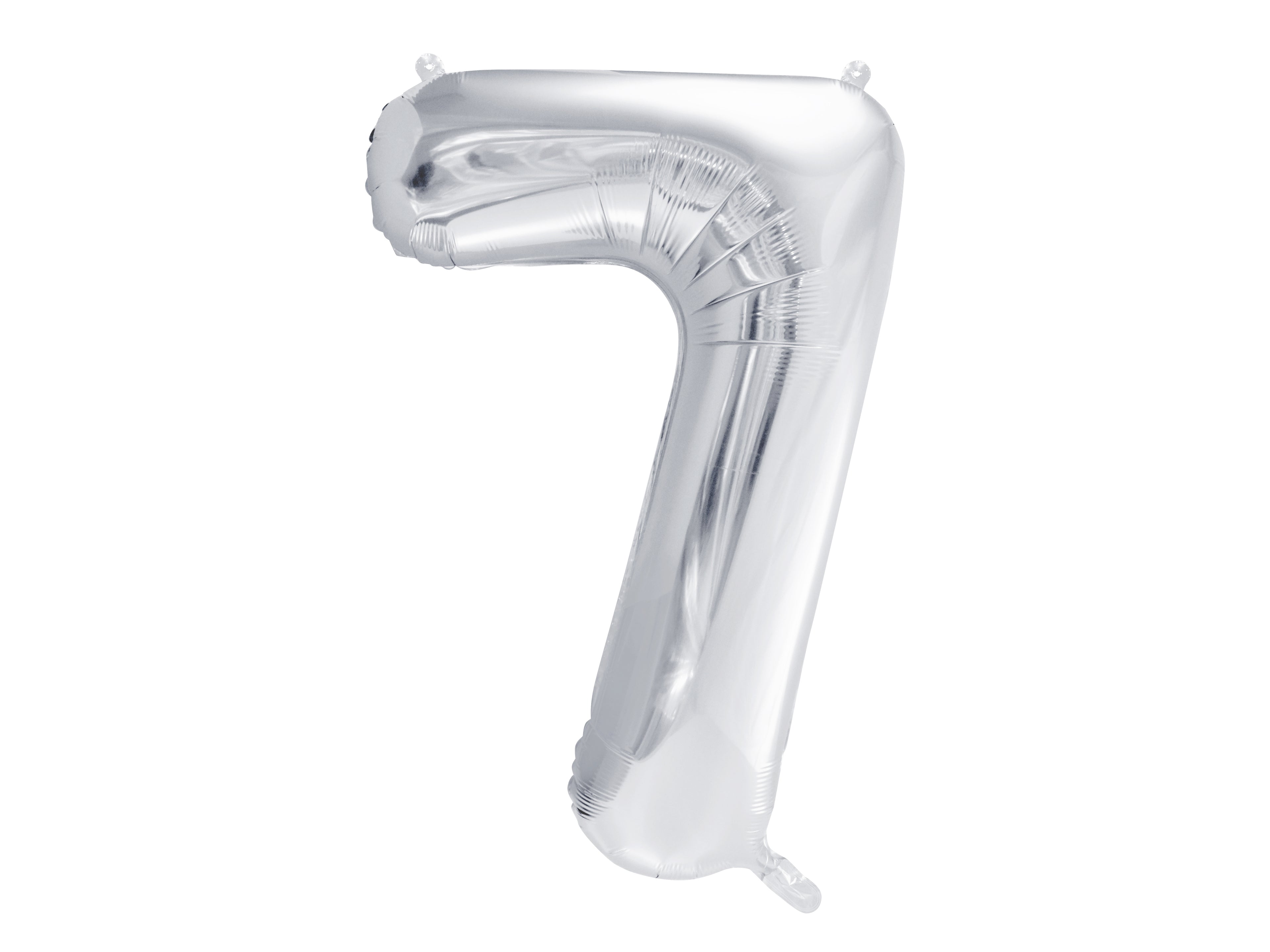 PARTYDECO Ballon en plastique no. 7 86cm FB1M-7-018 argent