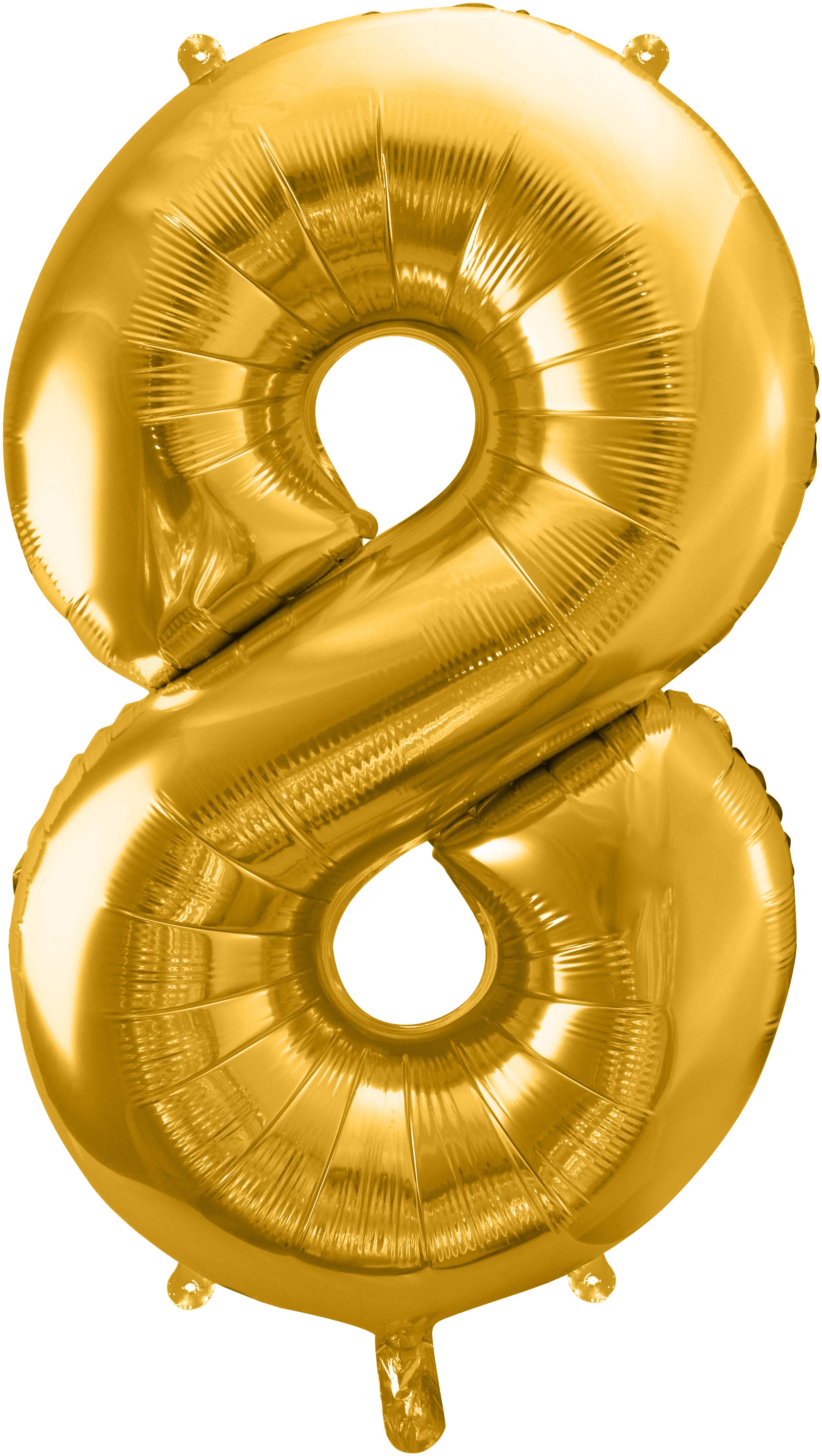 PARTYDECO Ballon en plastique no. 8 86cm FB1M-8-019 or