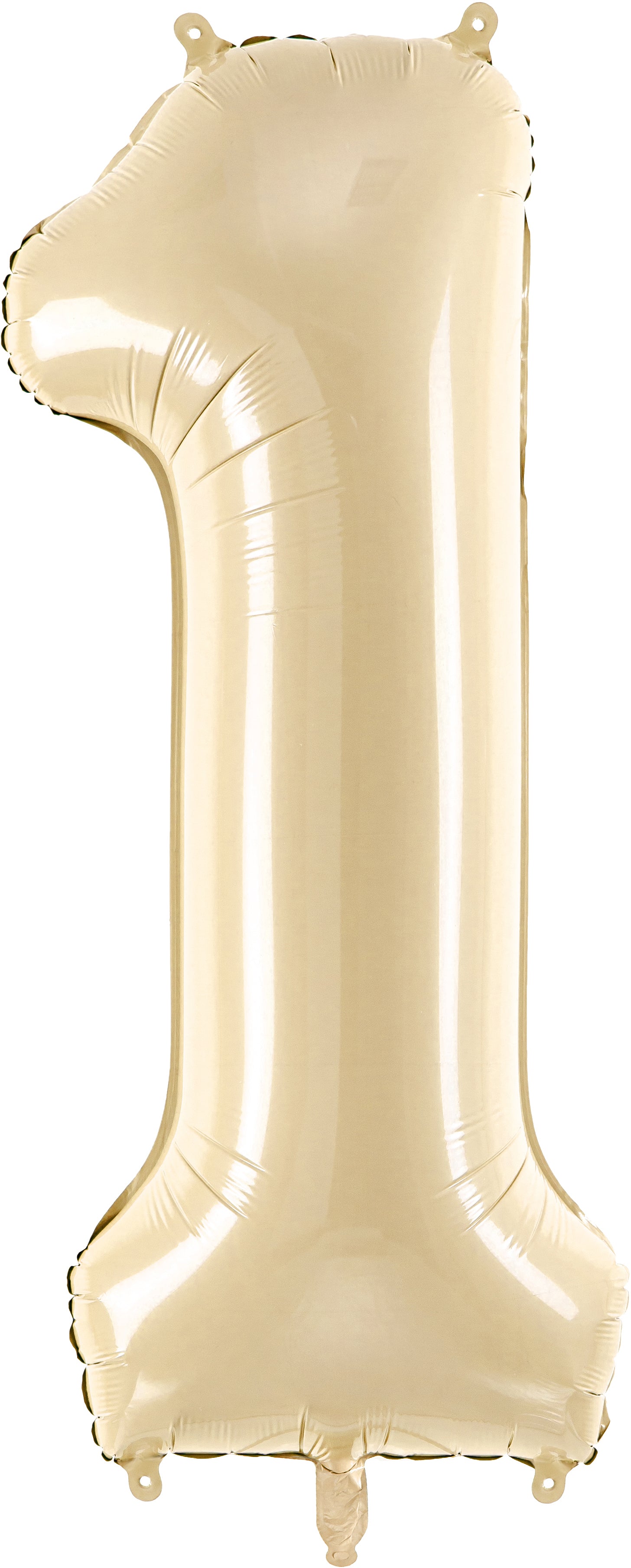 PARTYDECO Ballon en plastique no. 1 72cm FB230P-1-013 beige