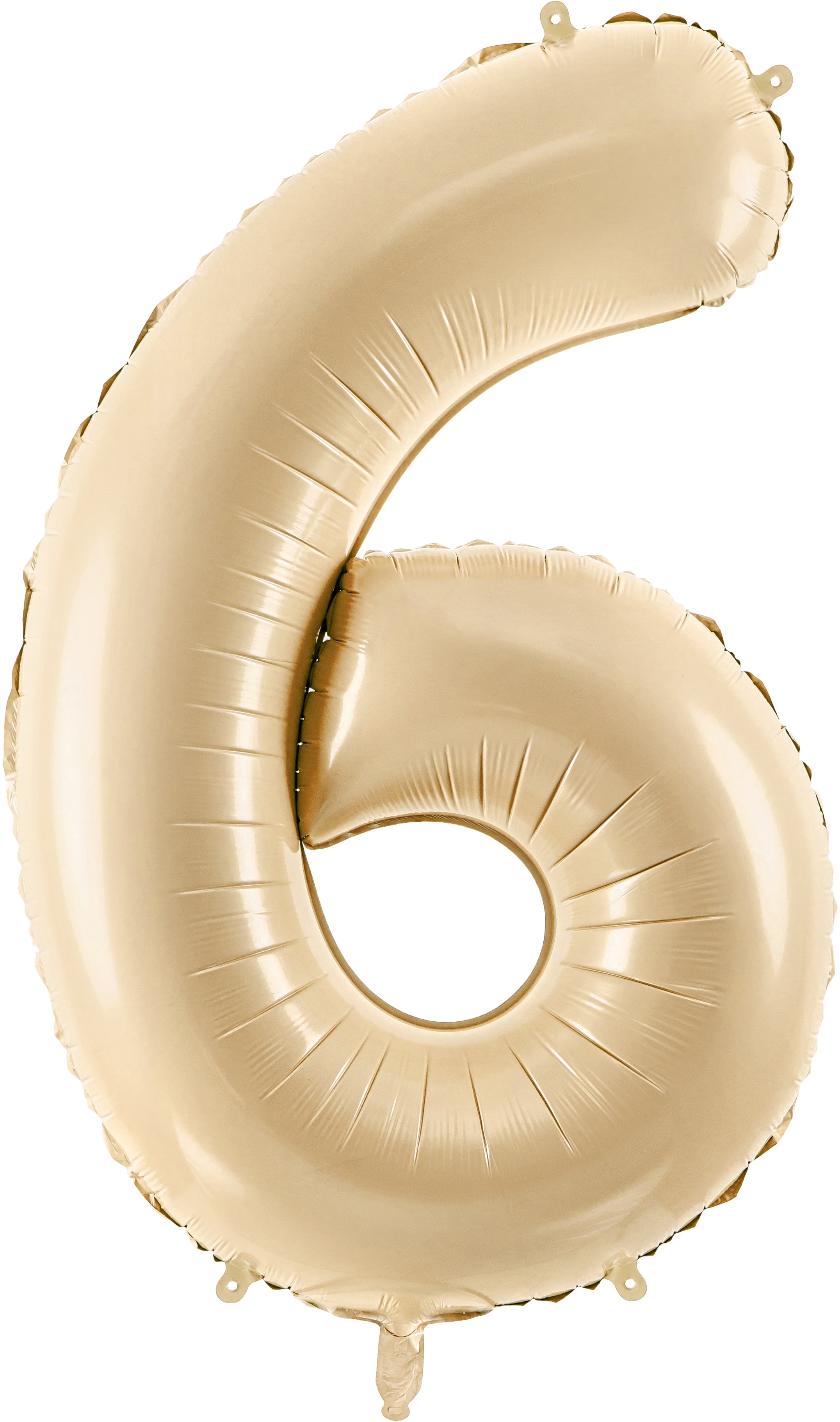PARTYDECO Ballon en plastique no. 6 72cm FB230P-6-013 beige