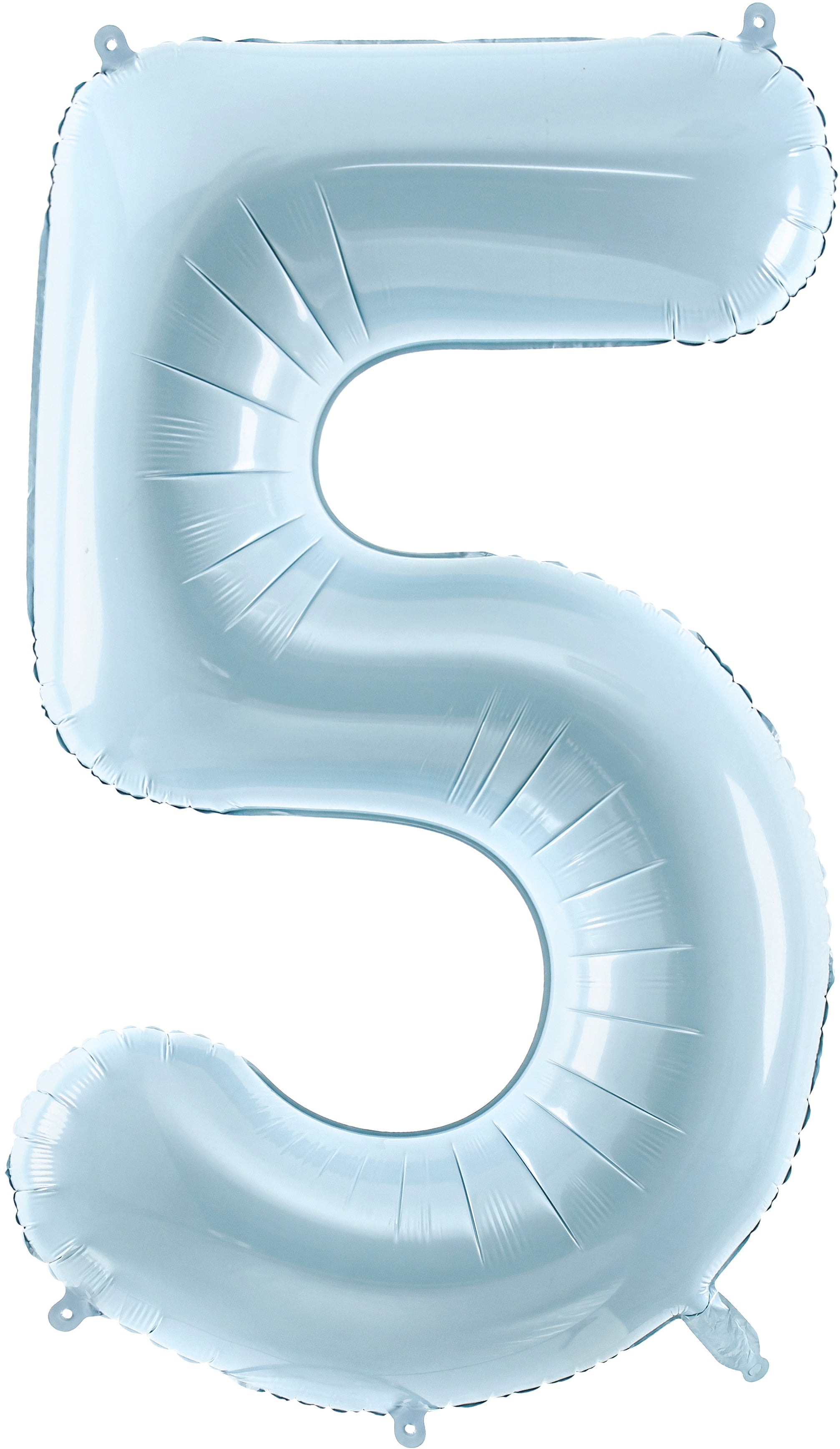 PARTYDECO Ballon en plastique no. 5 72cm FB230P5001J bleu clair