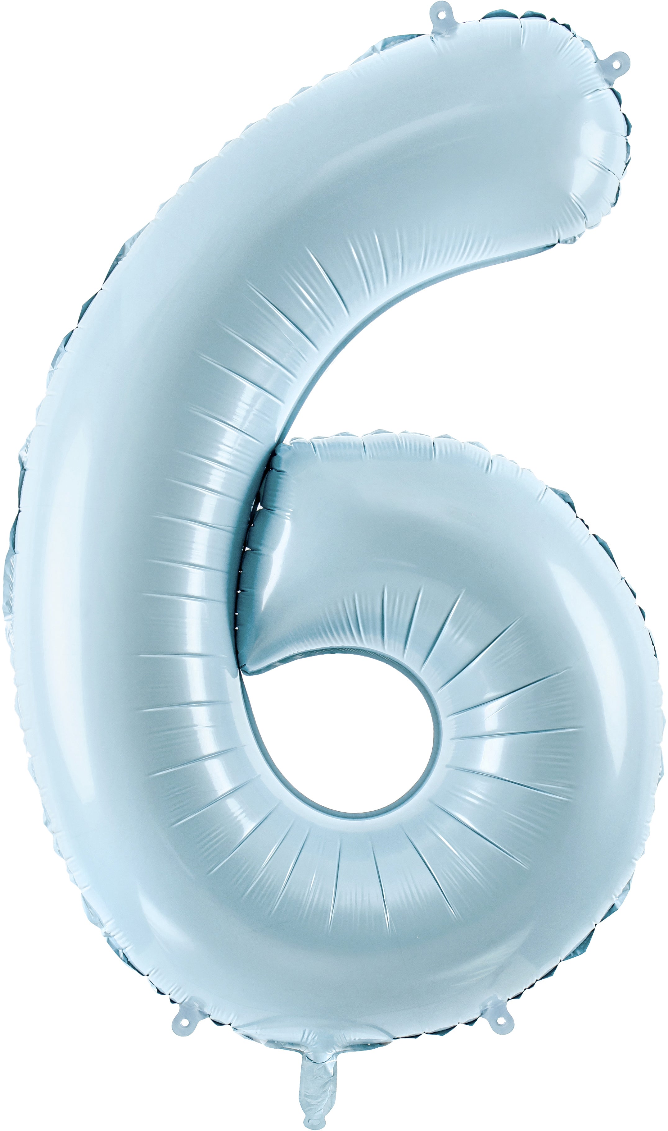 PARTYDECO Ballon en plastique no. 6 72cm FB230P6001J bleu clair
