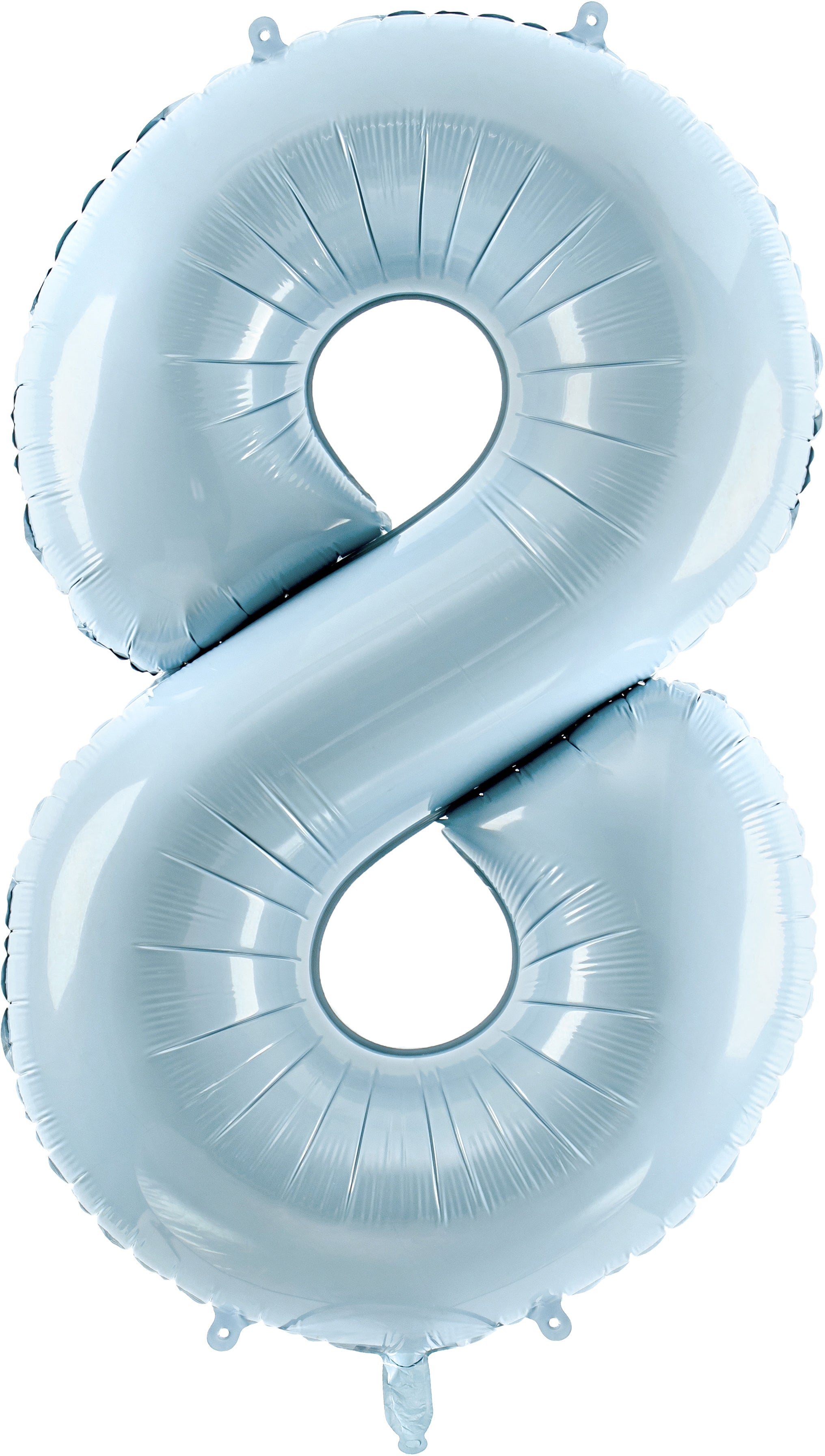 PARTYDECO Ballon en plastique no. 8 72cm FB230P8001J bleu clair