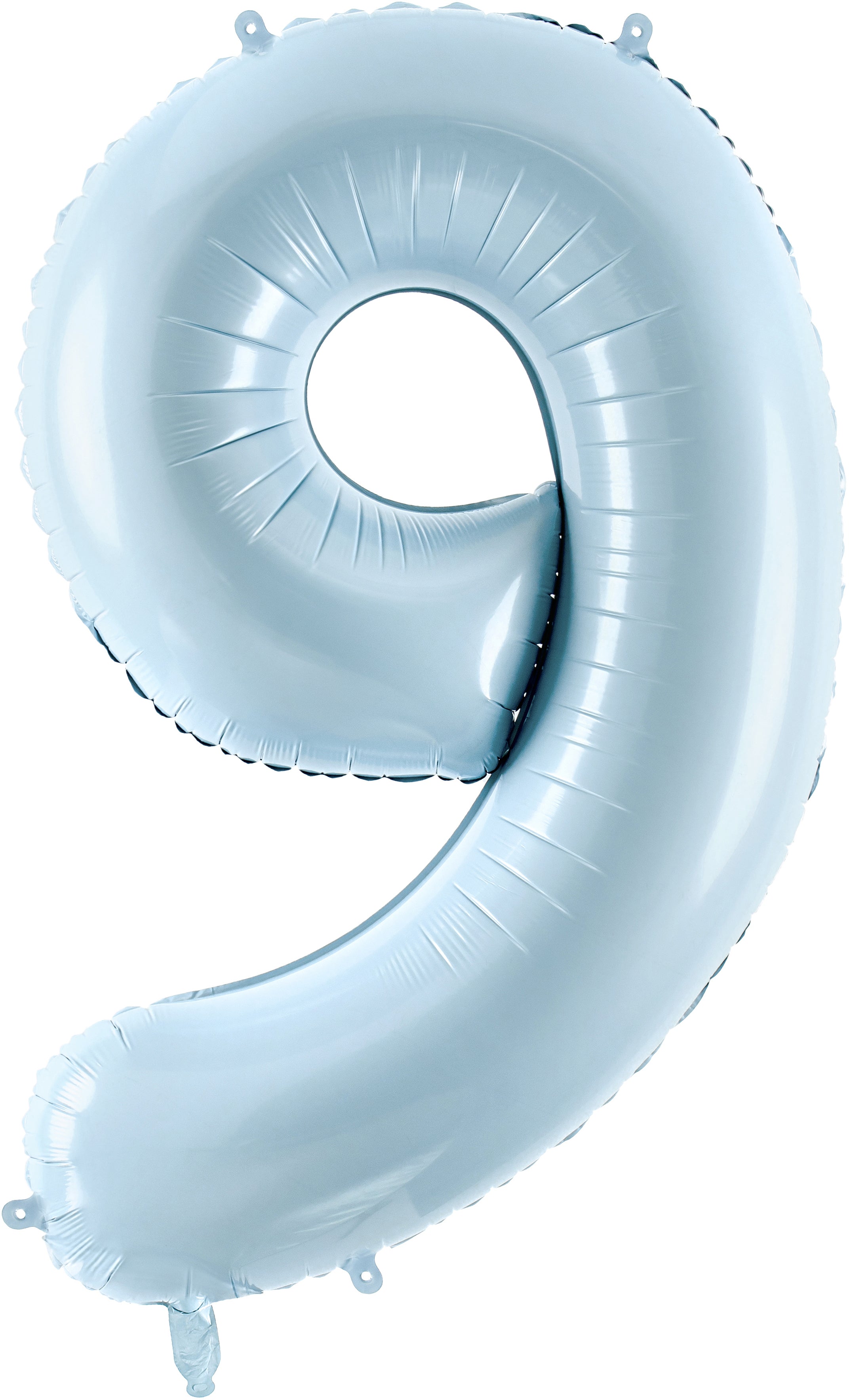 PARTYDECO Ballon en plastique no. 9 72cm FB230P9001J bleu clair