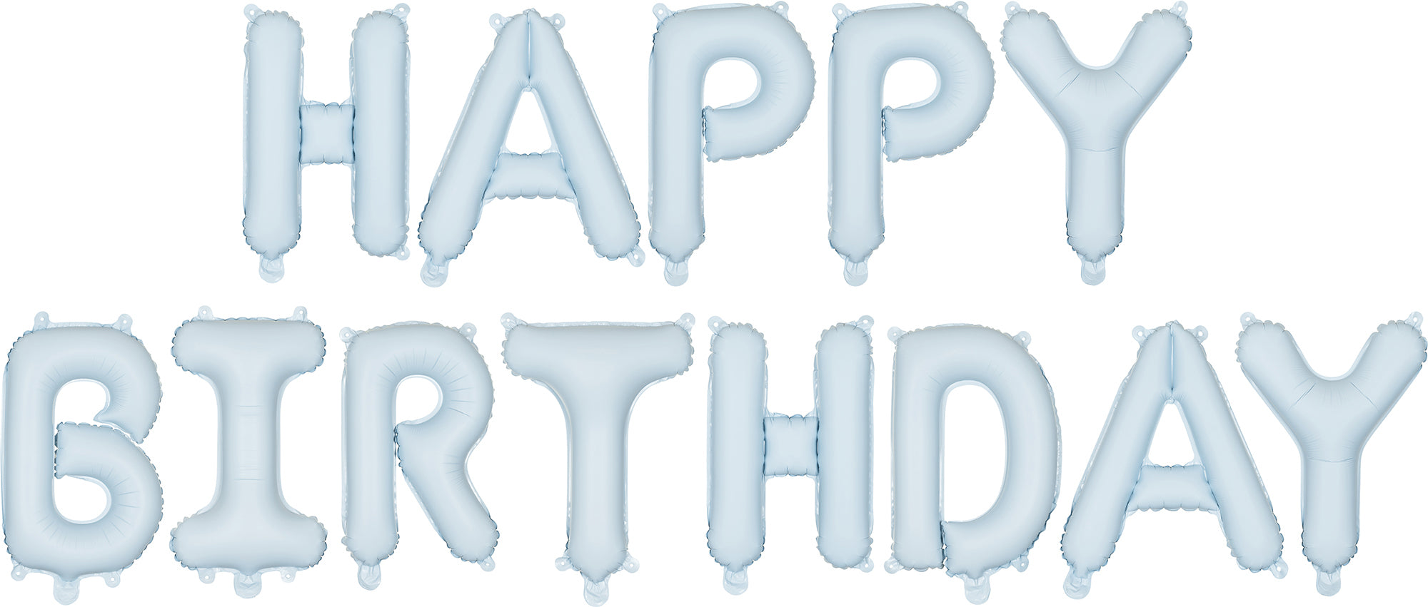 PARTYDECO Ballon en plastique 340x35cm FB6T-001J Happy Birthday bleu clair