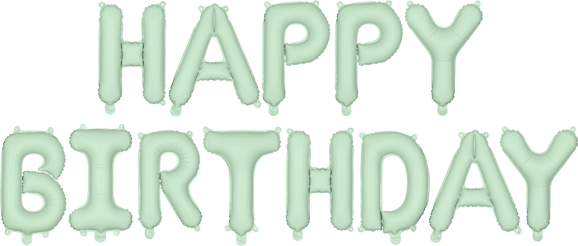 PARTYDECO Ballon en plastique 340x35cm FB6T-012 Happy Birthday vert clair