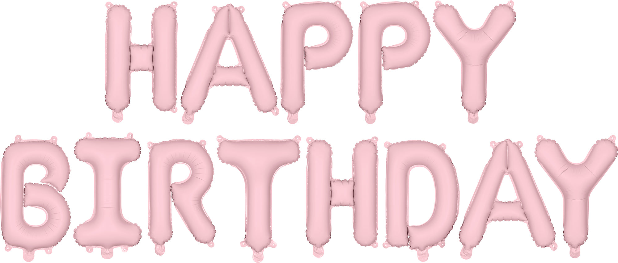 PARTYDECO Ballon en plastique 340x35cm FB6T-081J Happy Birthday rose