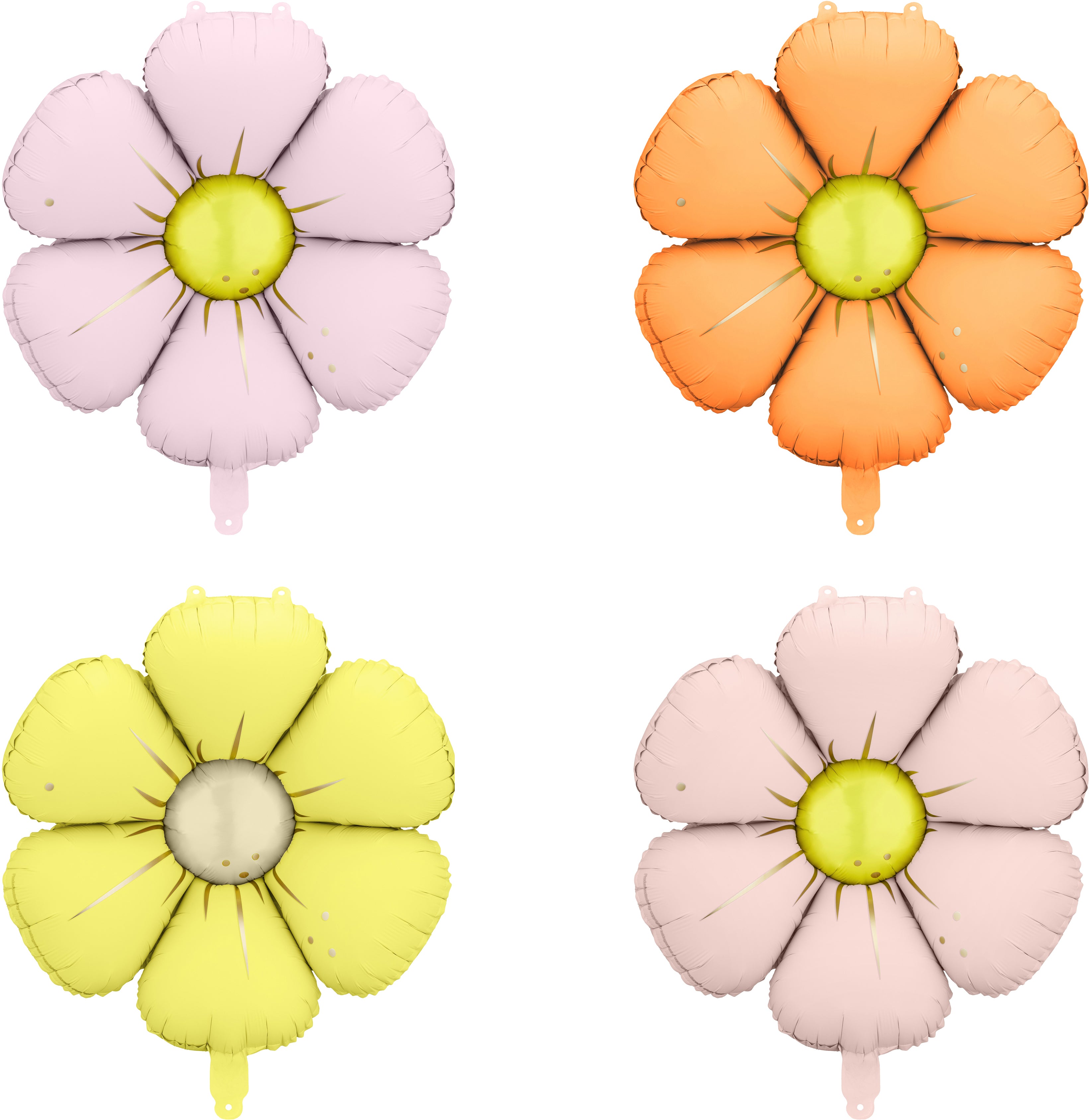 PARTYDECO Ballon en plastique 45cm FBZ4 Marguerites, ass. 4 pcs.