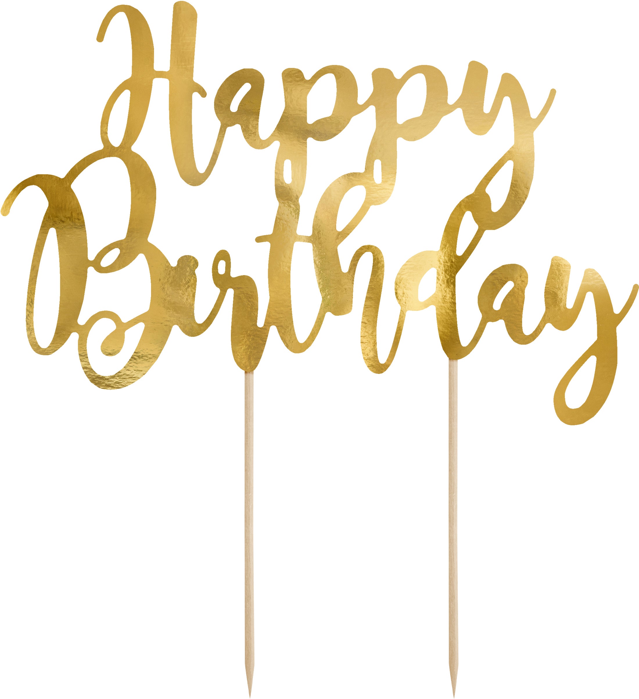 PARTYDECO Caketopper 22.5cm KPT11-019M Joyeux anniversaire or