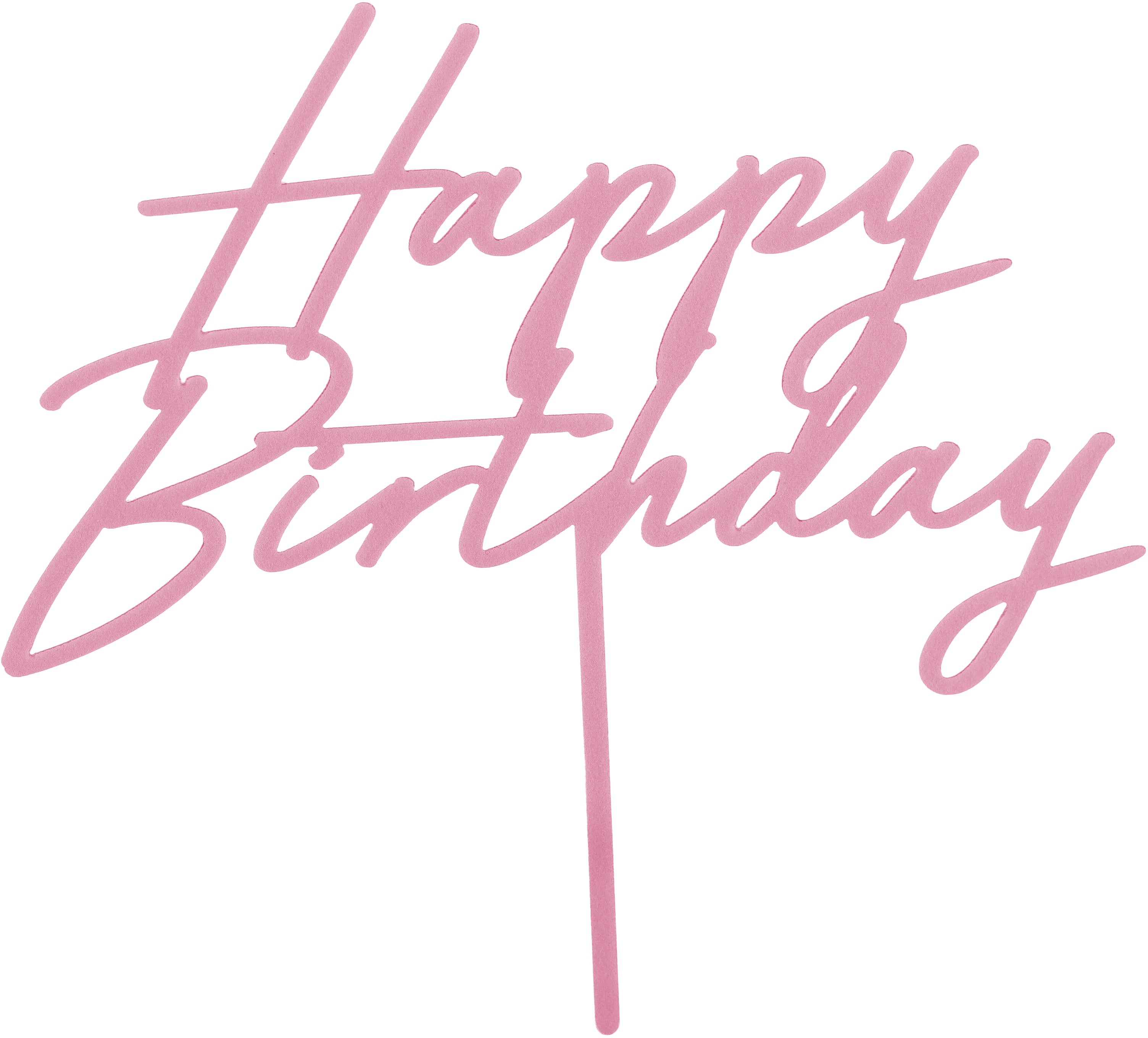 PARTYDECO Caketopper 16.5cm KPT79-081J Happy Birthday rose