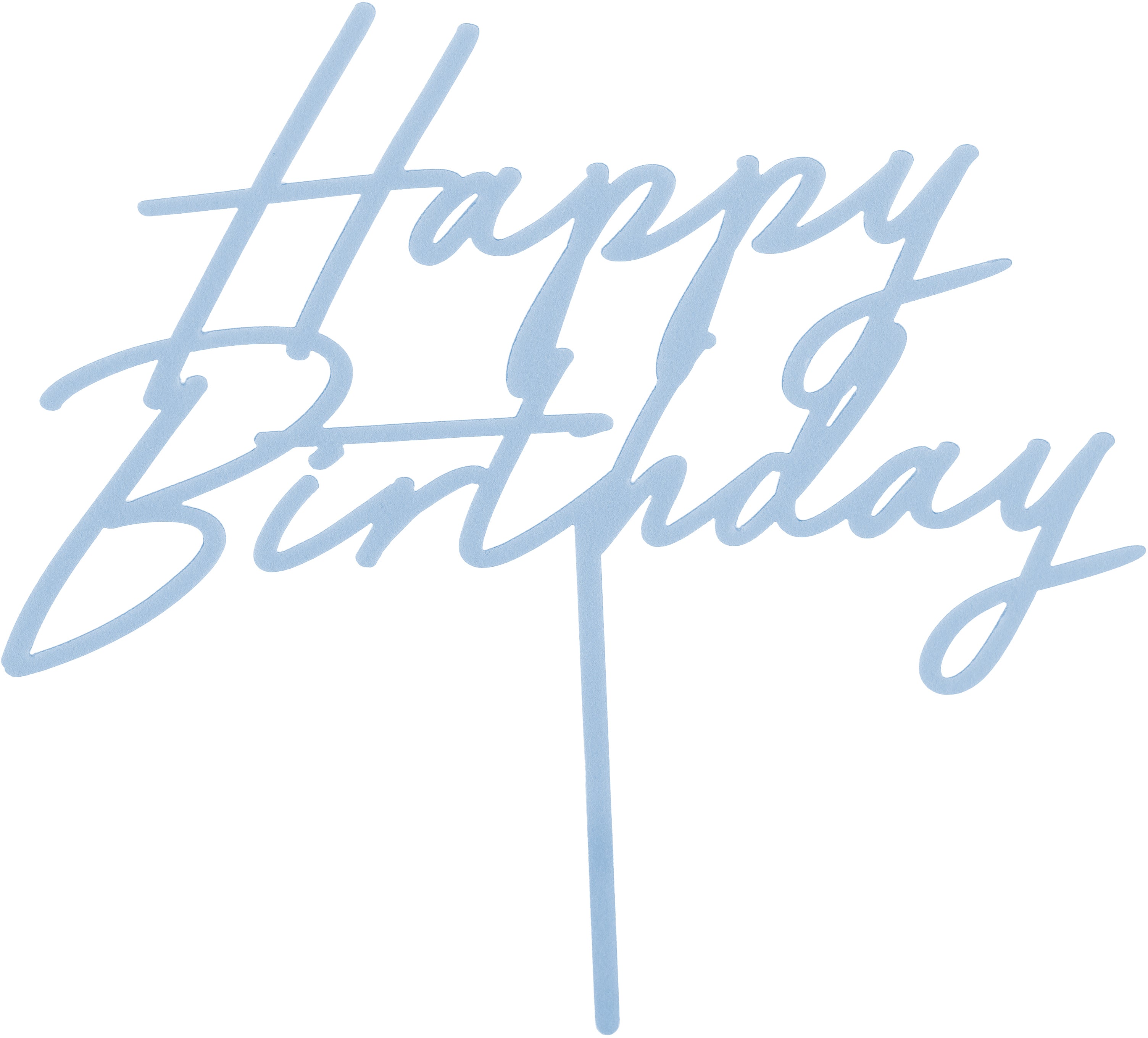 PARTYDECO Caketopper 16.5cm KPT79-093 Happy Birthday bleu clair