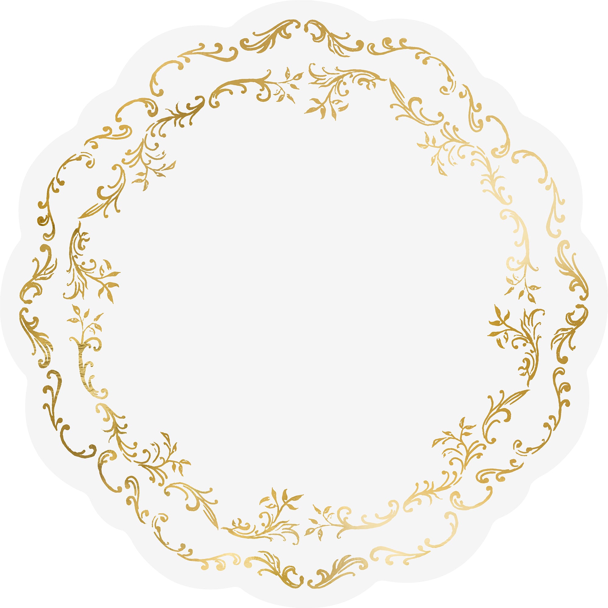 PARTYDECO Sets de table 35.5cm PPT11-008 blanc/or 6 pièces