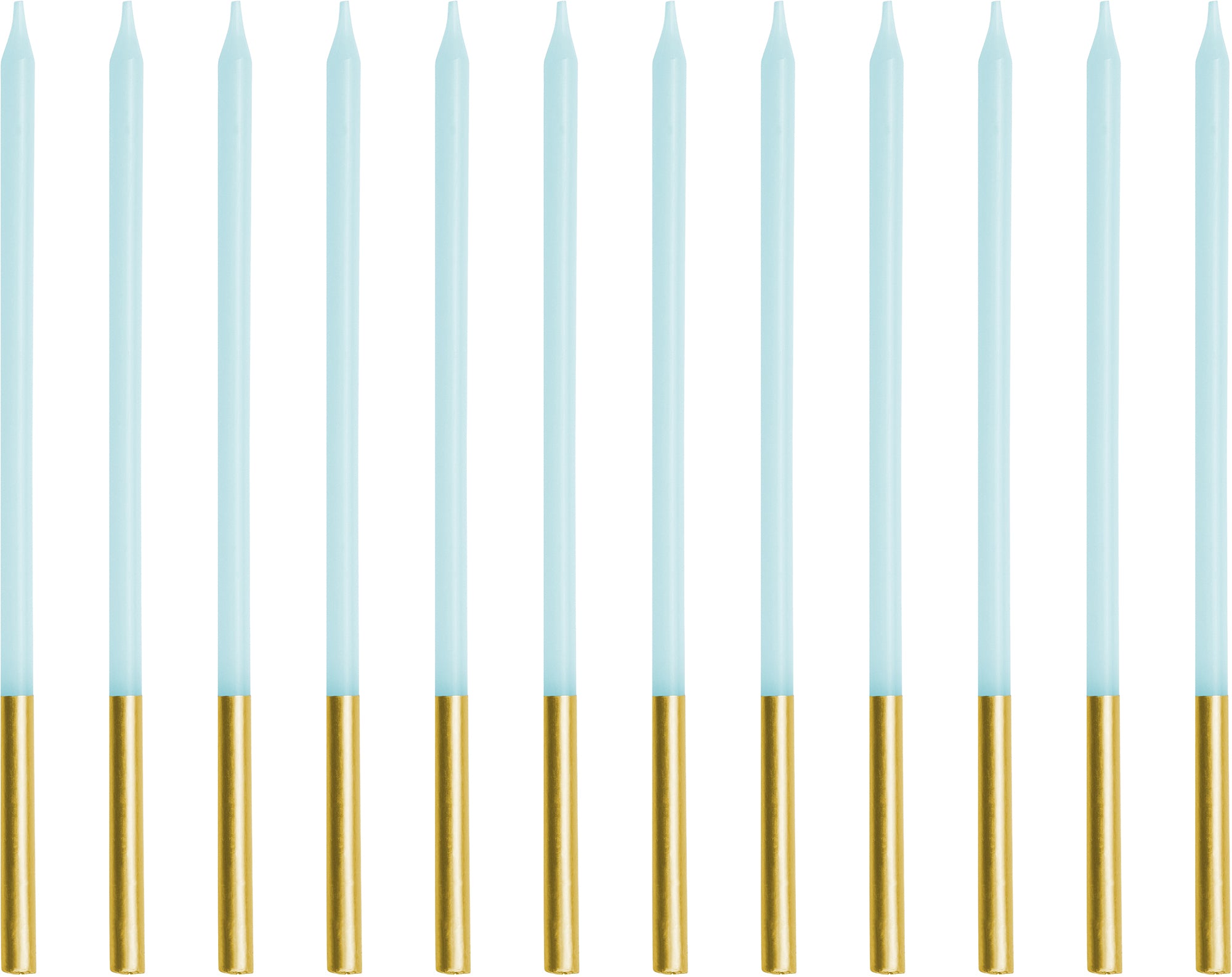 PARTYDECO Bougies d'anniversaire 14cm SCD-4-011J bleu clair 12 pièces