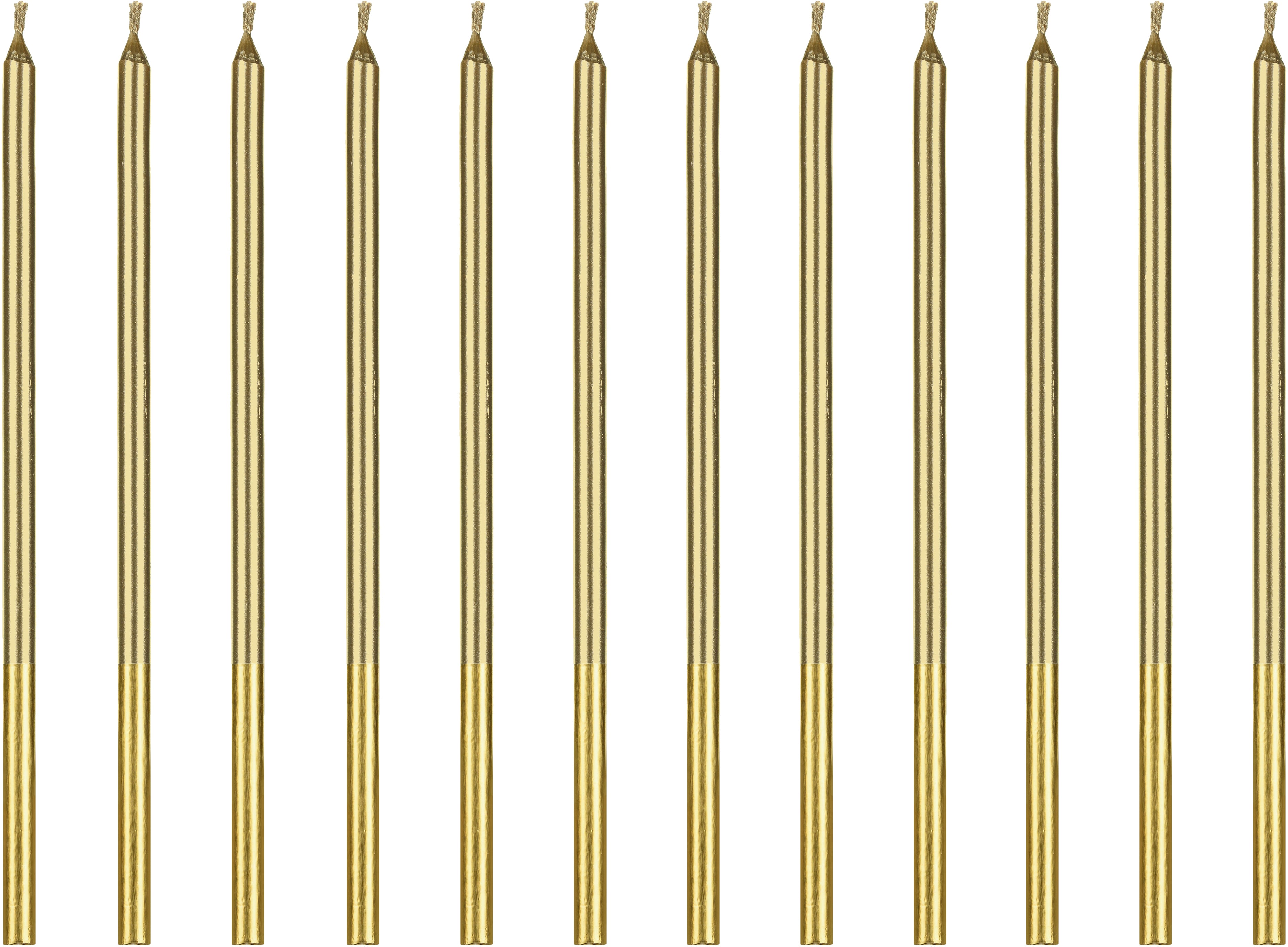 PARTYDECO Bougies d'anniversaire 14cm SCD-4-019 or 12 pièces