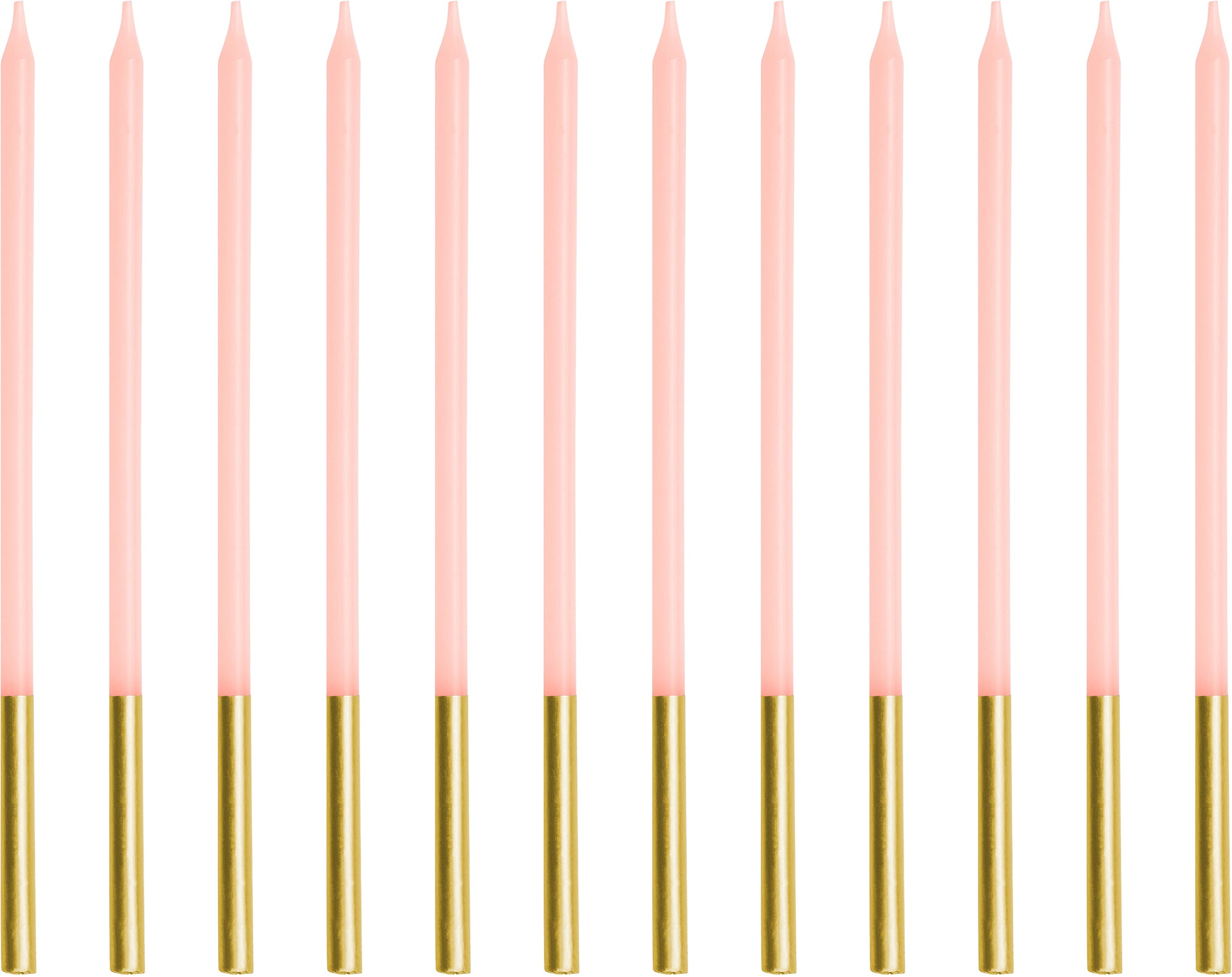PARTYDECO Bougies d'anniversaire 14cm SCD-4-081 rose 12 pièces