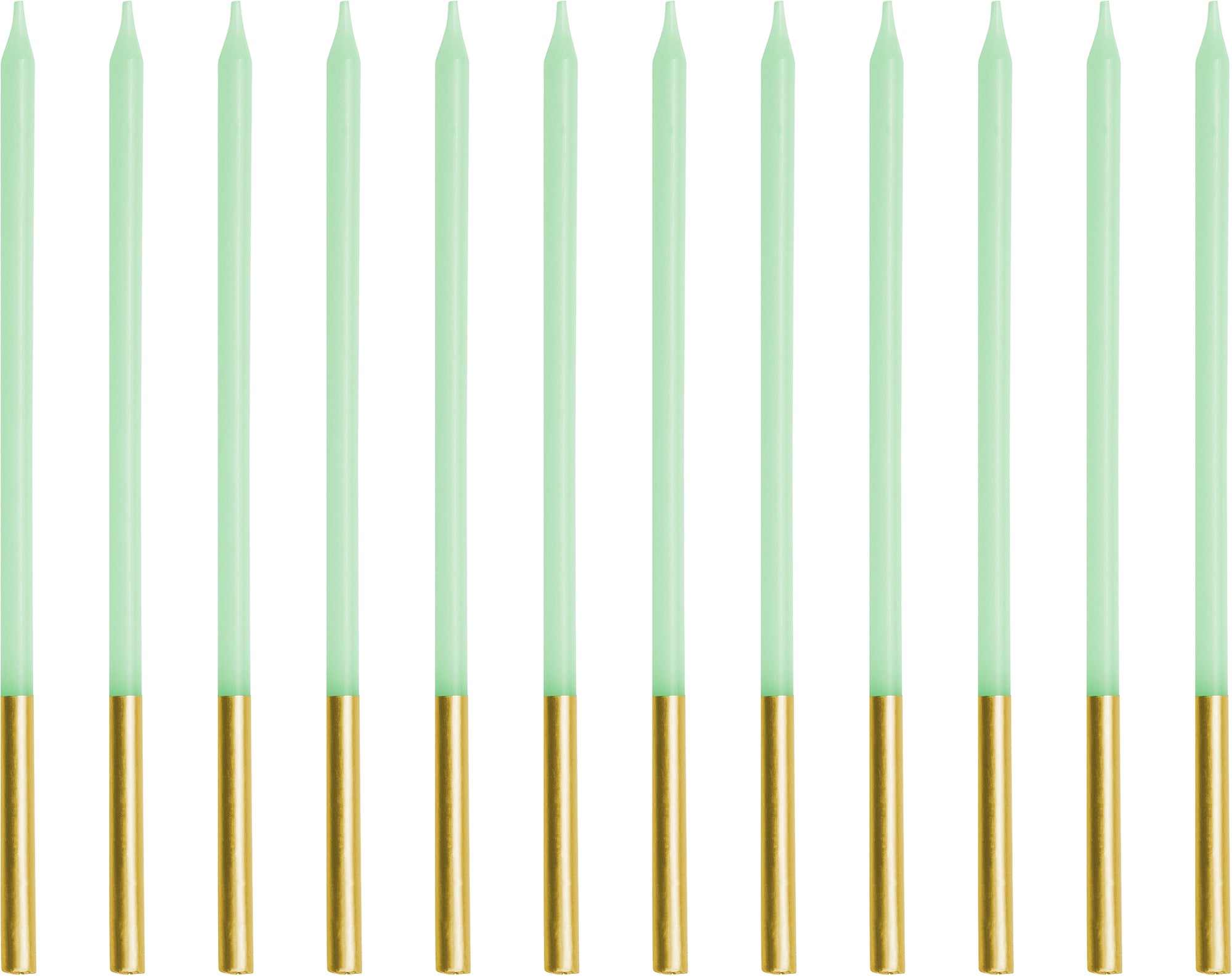 PARTYDECO Bougies d'anniversaire 14cm SCD-4-102 vert clair 12 pièces