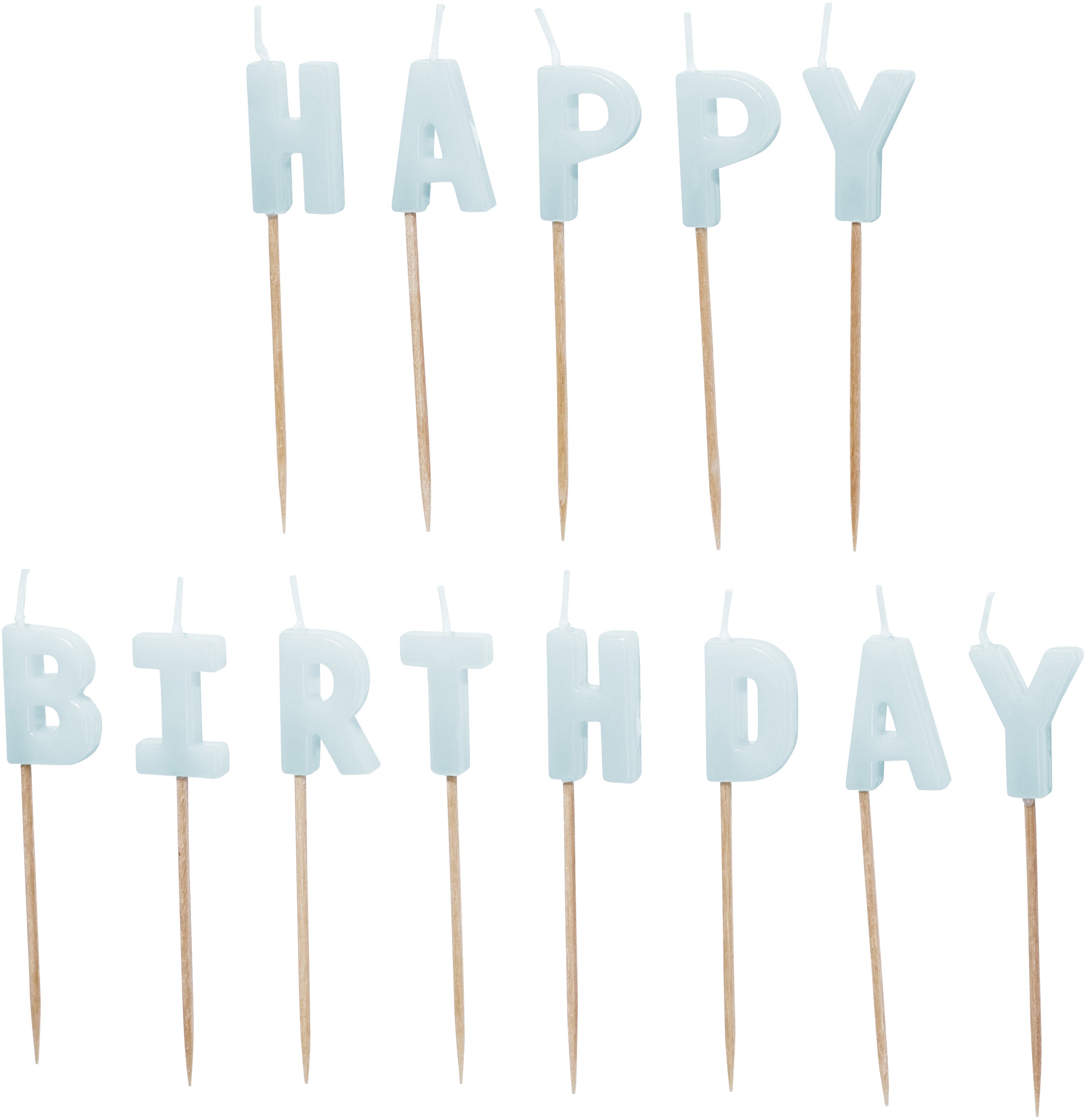 PARTYDECO Bougies Happy Birthday SCS-13-011J bleu clair