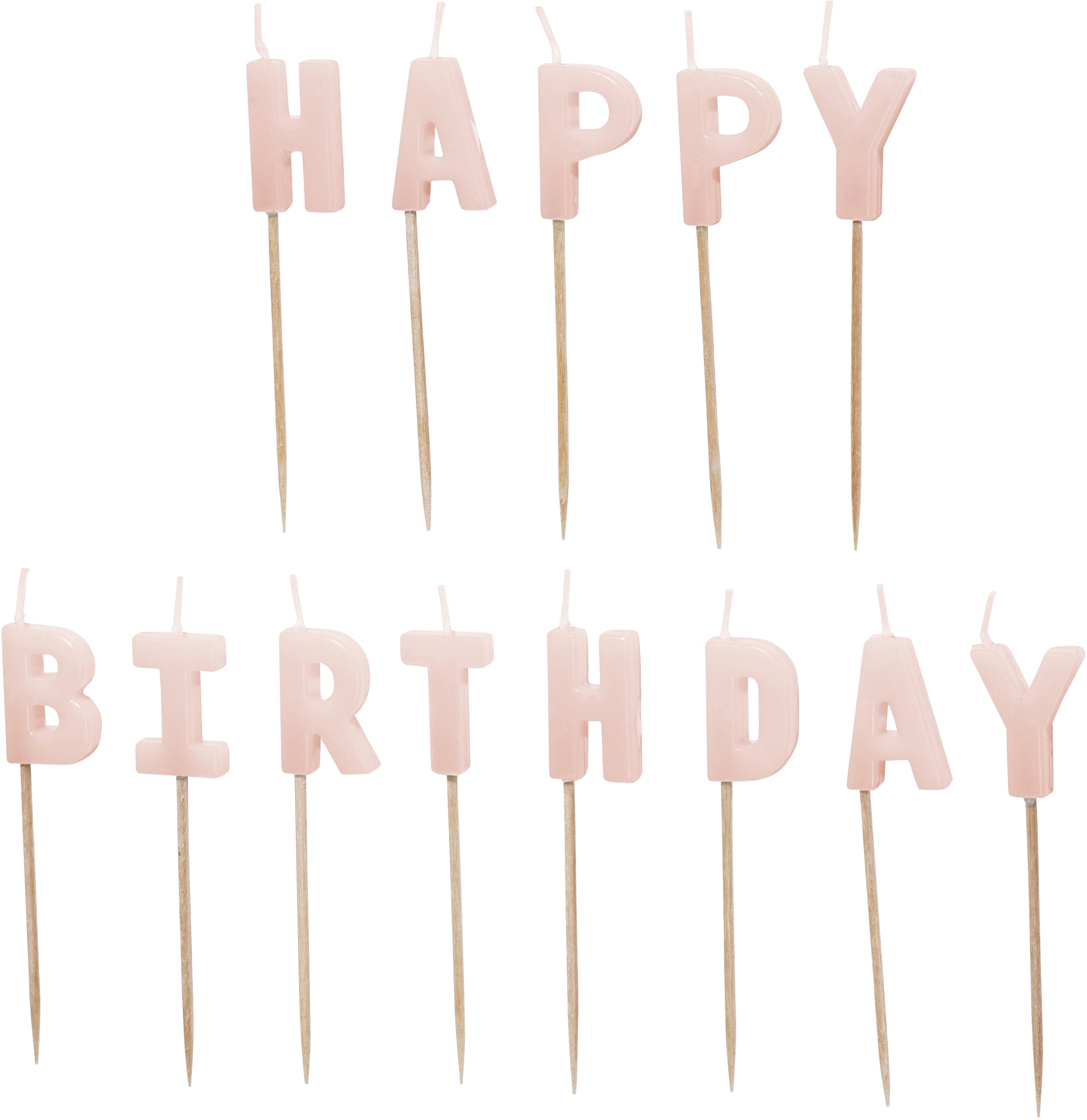 PARTYDECO Bougies Happy Birthday SCS-13-081 rose