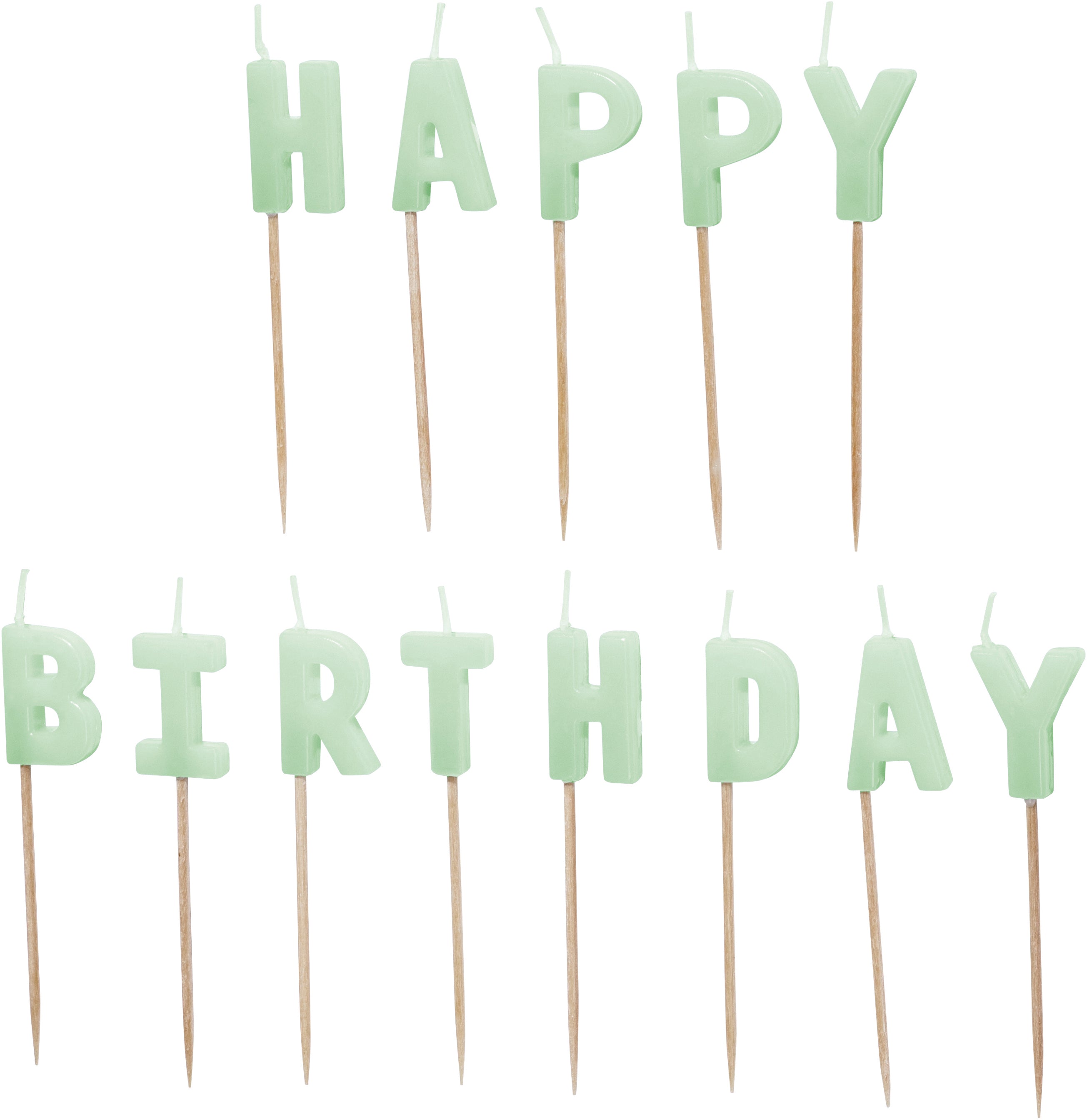 PARTYDECO Bougies Happy Birthday SCS-13-102 vert clair